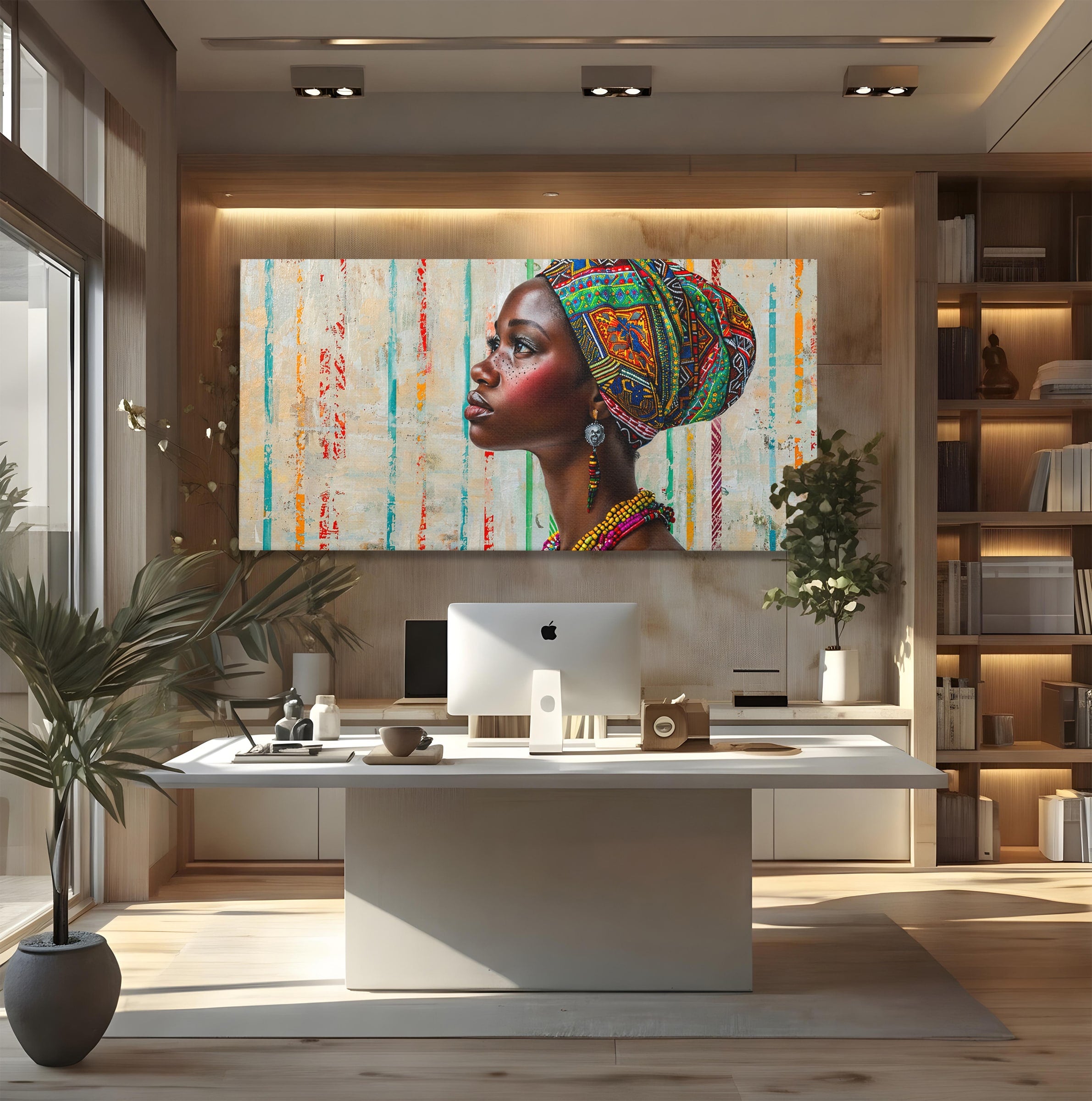 Tablou Canvas Premium LuxCanva® GV1055, Eleganta si Cultura, Portret, Femeie, Turban, Cultura, Arta, Living, Culori Vibrante