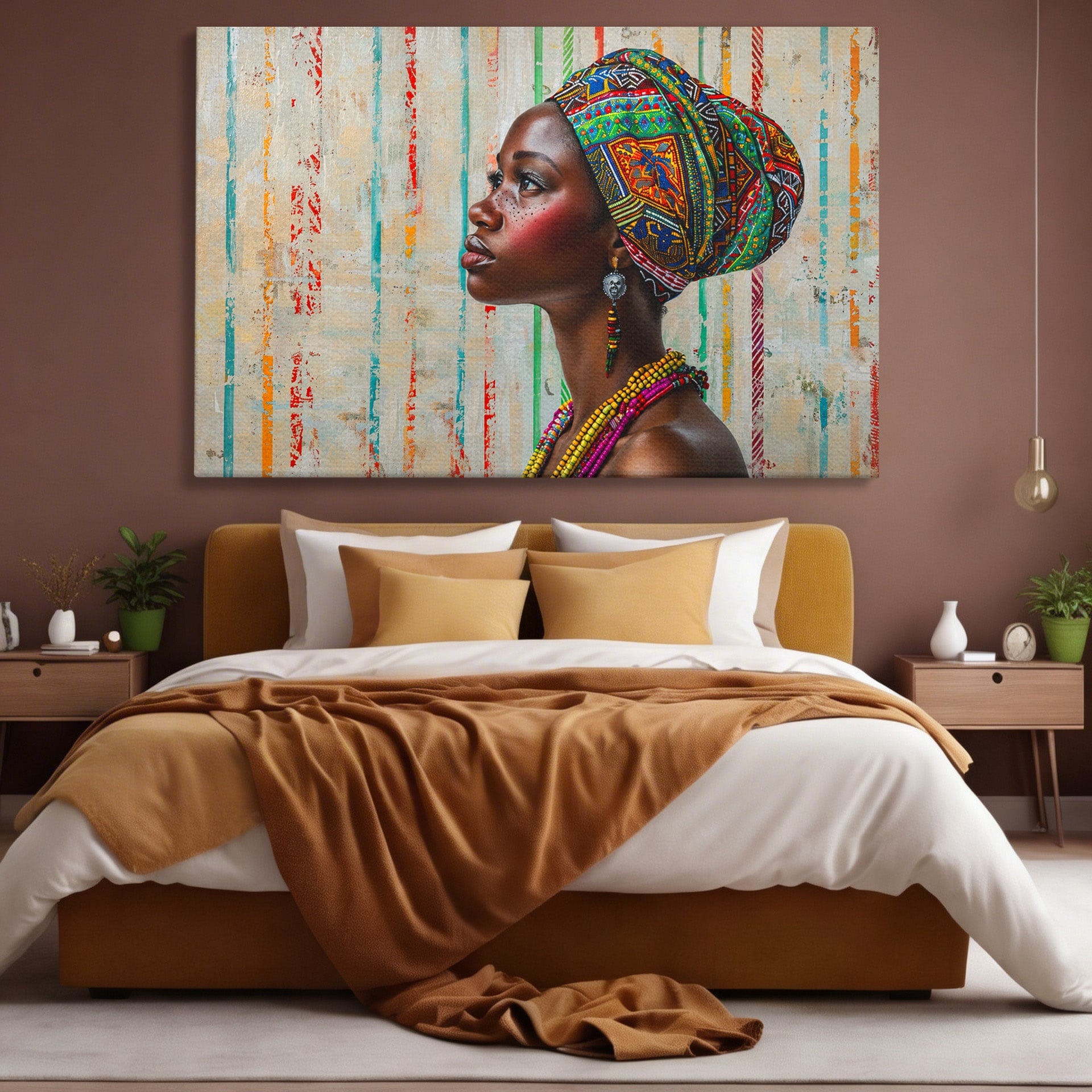 Tablou Canvas Premium LuxCanva® GV1055, Eleganta si Cultura, Portret, Femeie, Turban, Cultura, Arta, Living, Culori Vibrante