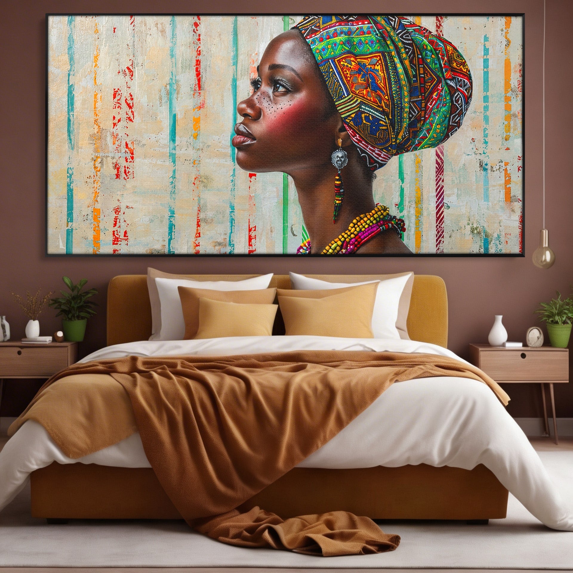 Tablou Canvas Premium LuxCanva® GV1055, Eleganta si Cultura, Portret, Femeie, Turban, Cultura, Arta, Living, Culori Vibrante