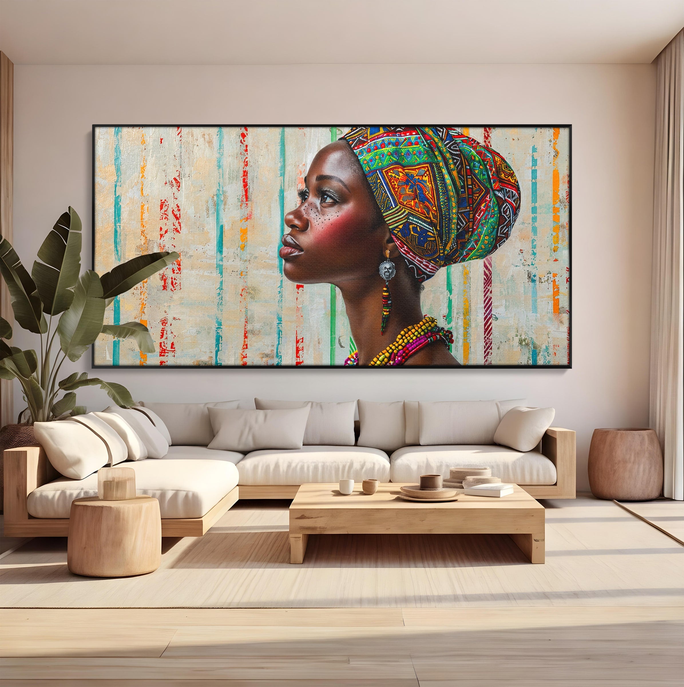 Tablou Canvas Premium LuxCanva® GV1055, Eleganta si Cultura, Portret, Femeie, Turban, Cultura, Arta, Living, Culori Vibrante