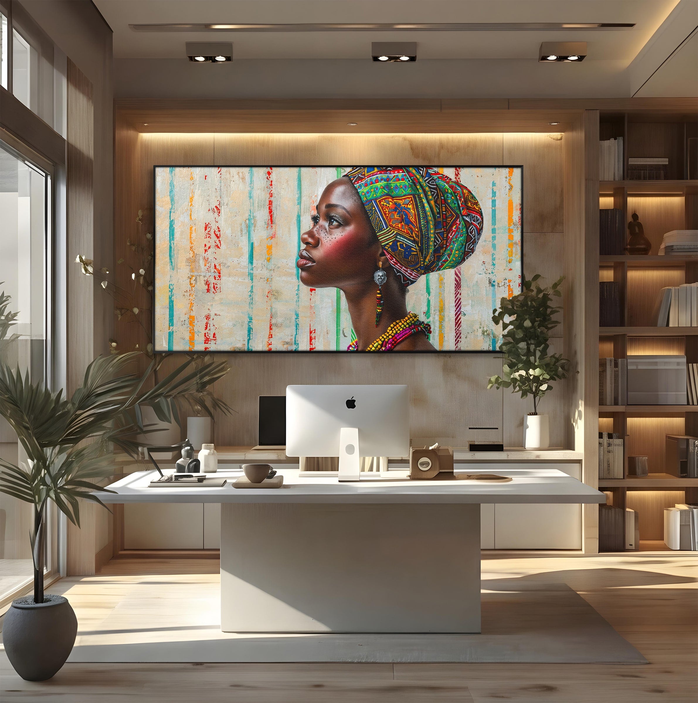 Tablou Canvas Premium LuxCanva® GV1055, Eleganta si Cultura, Portret, Femeie, Turban, Cultura, Arta, Living, Culori Vibrante