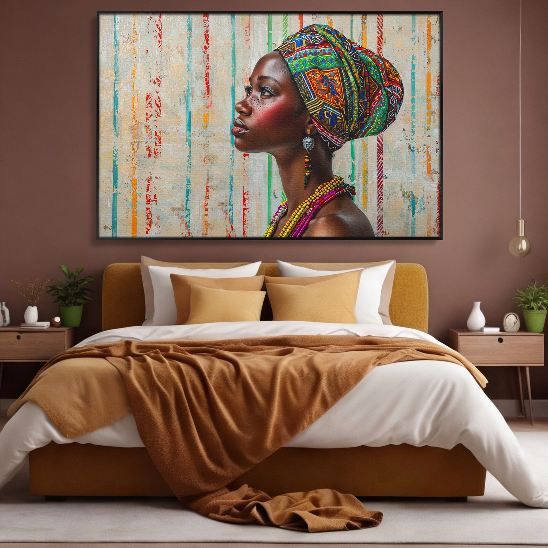 Tablou Canvas Premium LuxCanva® GV1055, Eleganta si Cultura, Portret, Femeie, Turban, Cultura, Arta, Living, Culori Vibrante