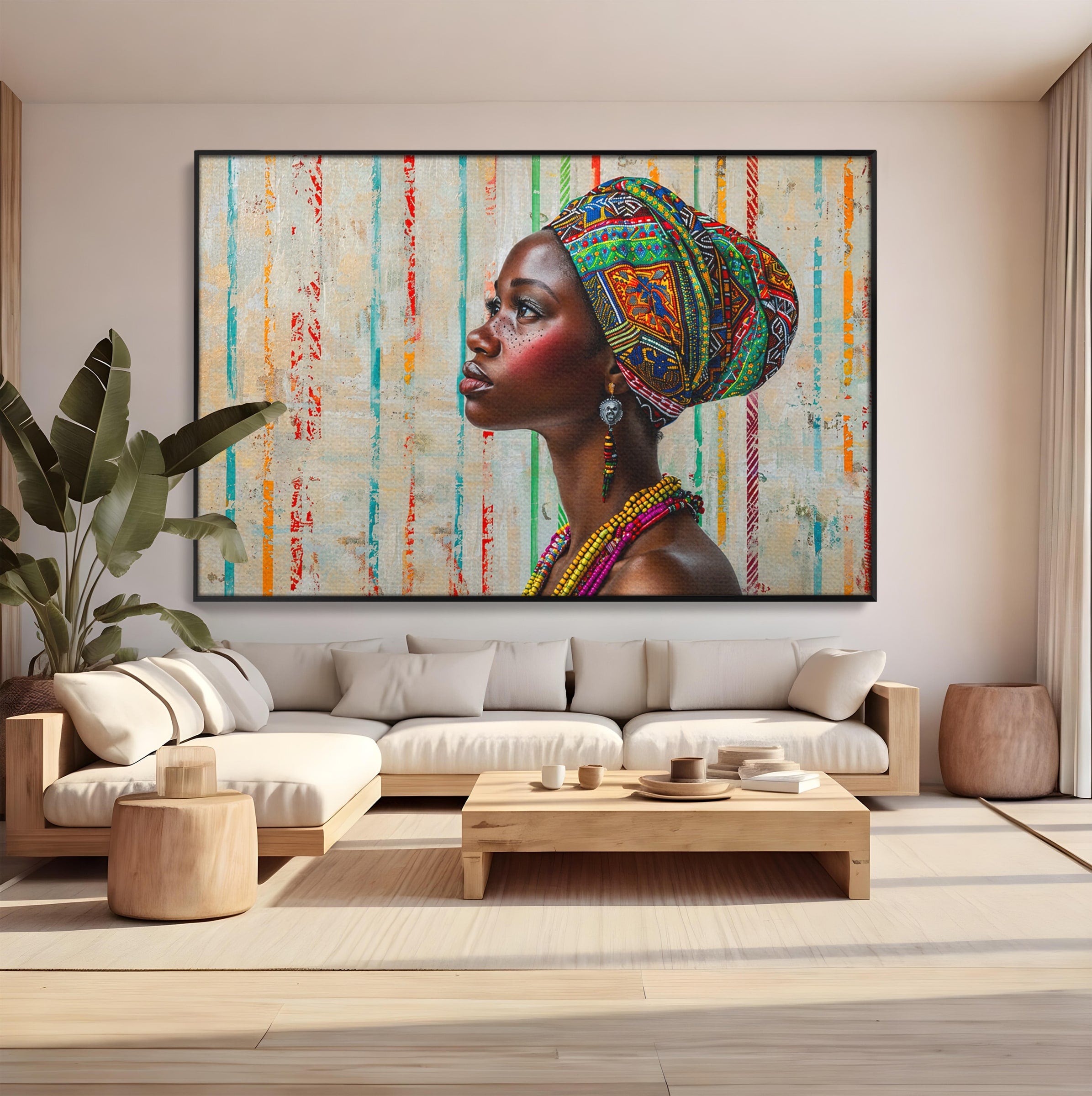 Tablou Canvas Premium LuxCanva® GV1055, Eleganta si Cultura, Portret, Femeie, Turban, Cultura, Arta, Living, Culori Vibrante