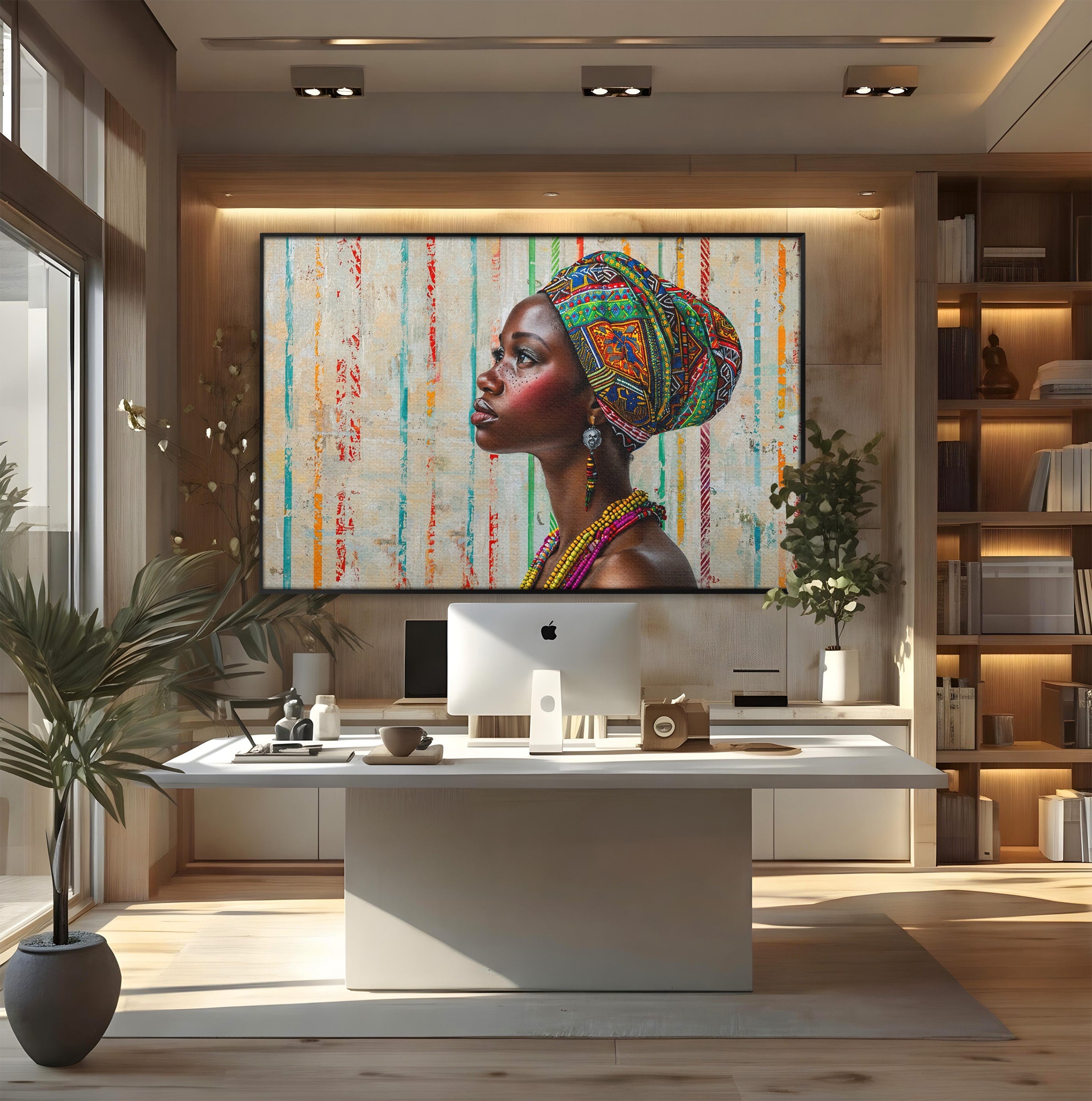 Tablou Canvas Premium LuxCanva® GV1055, Eleganta si Cultura, Portret, Femeie, Turban, Cultura, Arta, Living, Culori Vibrante