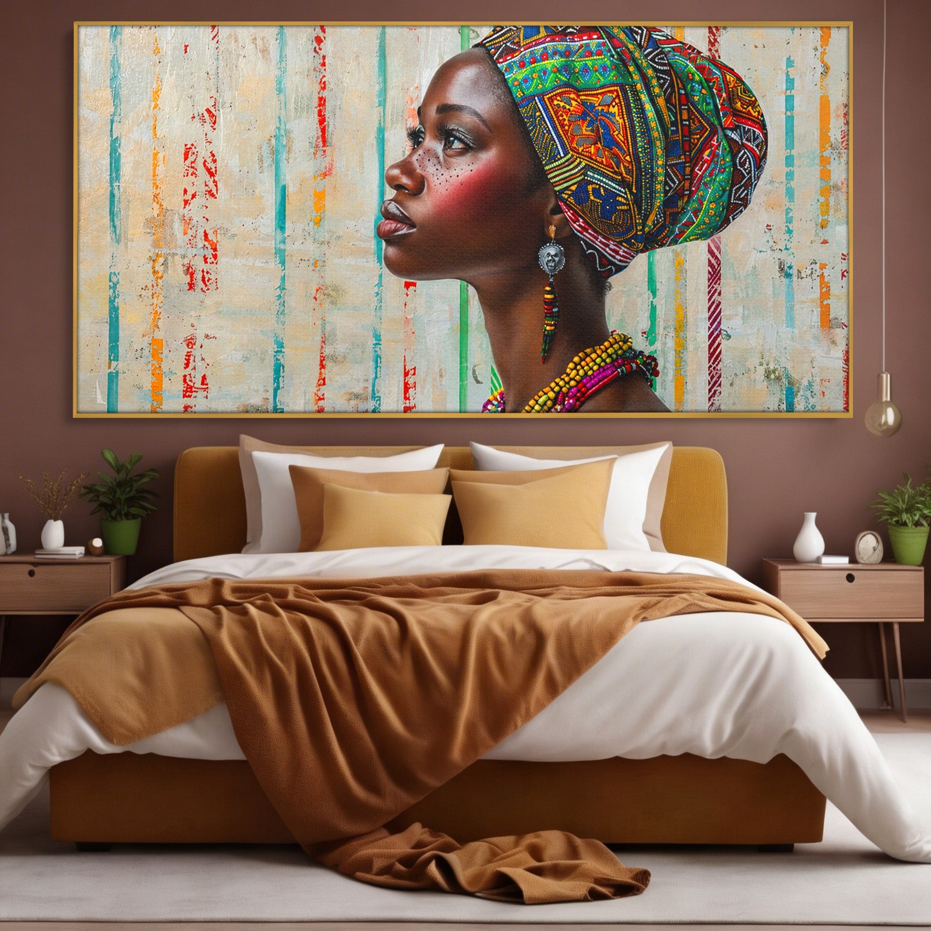 Tablou Canvas Premium LuxCanva® GV1055, Eleganta si Cultura, Portret, Femeie, Turban, Cultura, Arta, Living, Culori Vibrante