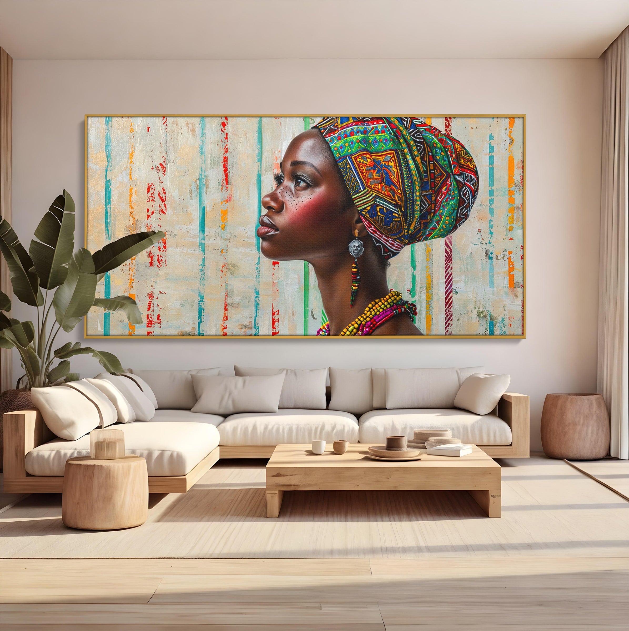 Tablou Canvas Premium LuxCanva® GV1055, Eleganta si Cultura, Portret, Femeie, Turban, Cultura, Arta, Living, Culori Vibrante
