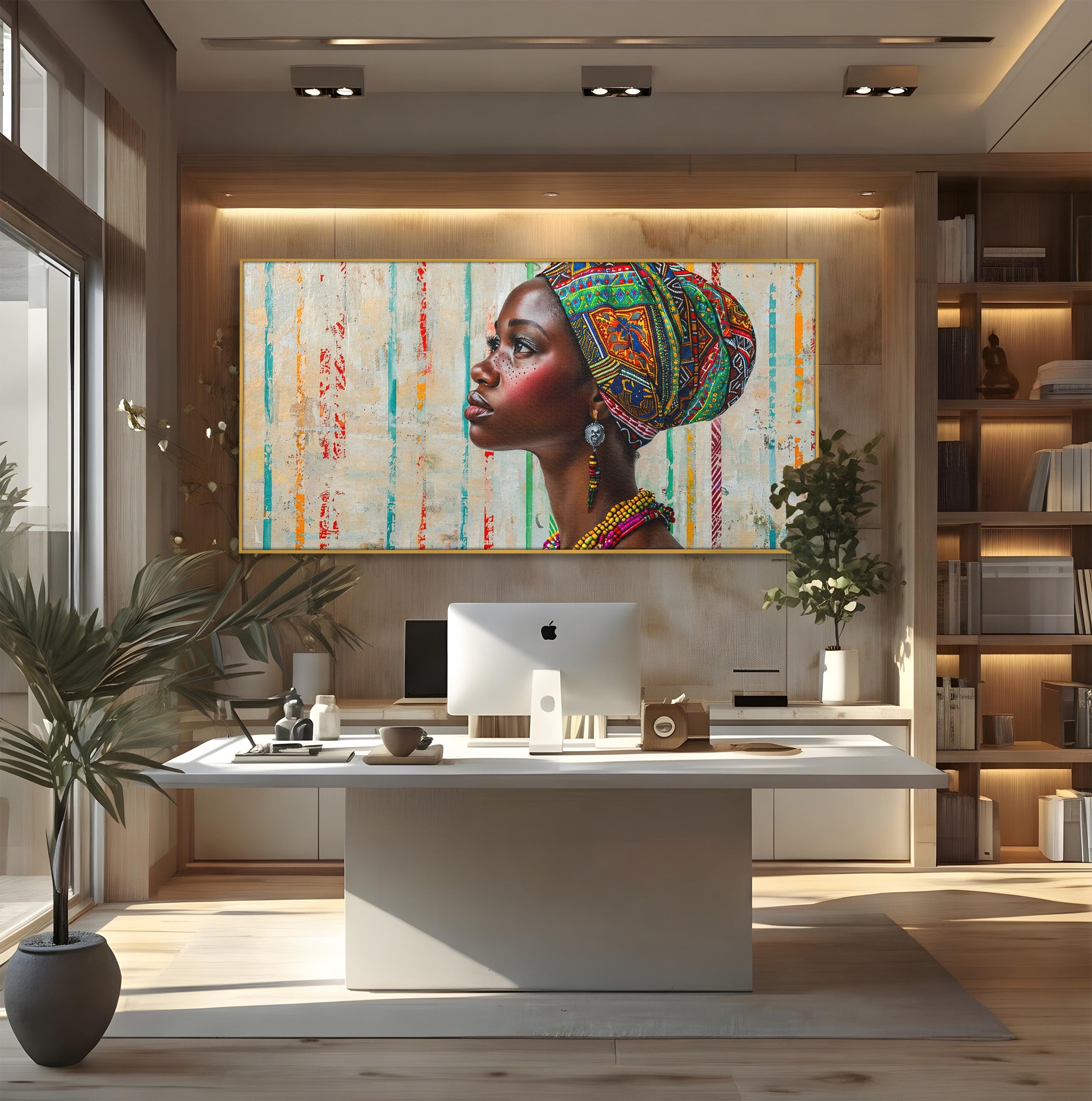 Tablou Canvas Premium LuxCanva® GV1055, Eleganta si Cultura, Portret, Femeie, Turban, Cultura, Arta, Living, Culori Vibrante