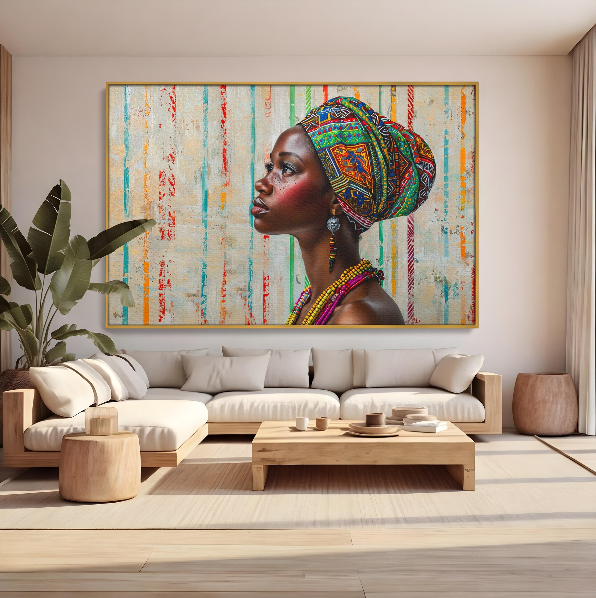 Tablou Canvas Premium LuxCanva® GV1055, Eleganta si Cultura, Portret, Femeie, Turban, Cultura, Arta, Living, Culori Vibrante