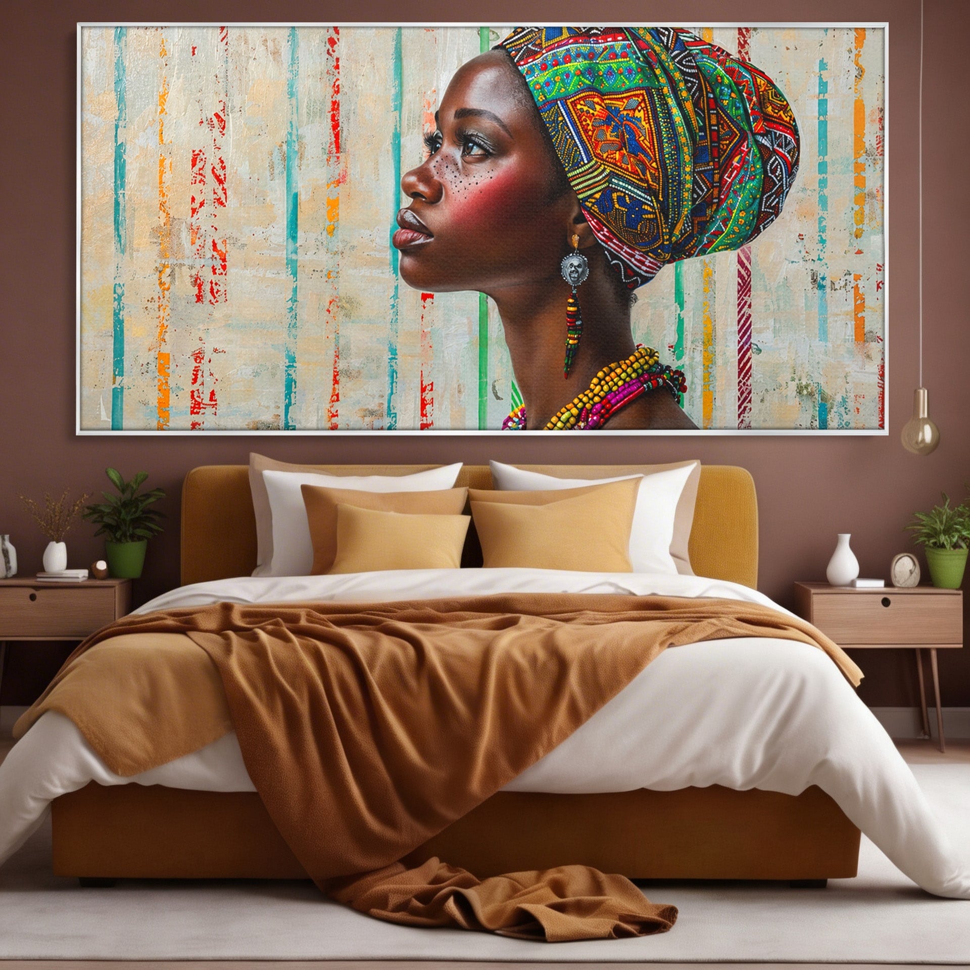 Tablou Canvas Premium LuxCanva® GV1055, Eleganta si Cultura, Portret, Femeie, Turban, Cultura, Arta, Living, Culori Vibrante