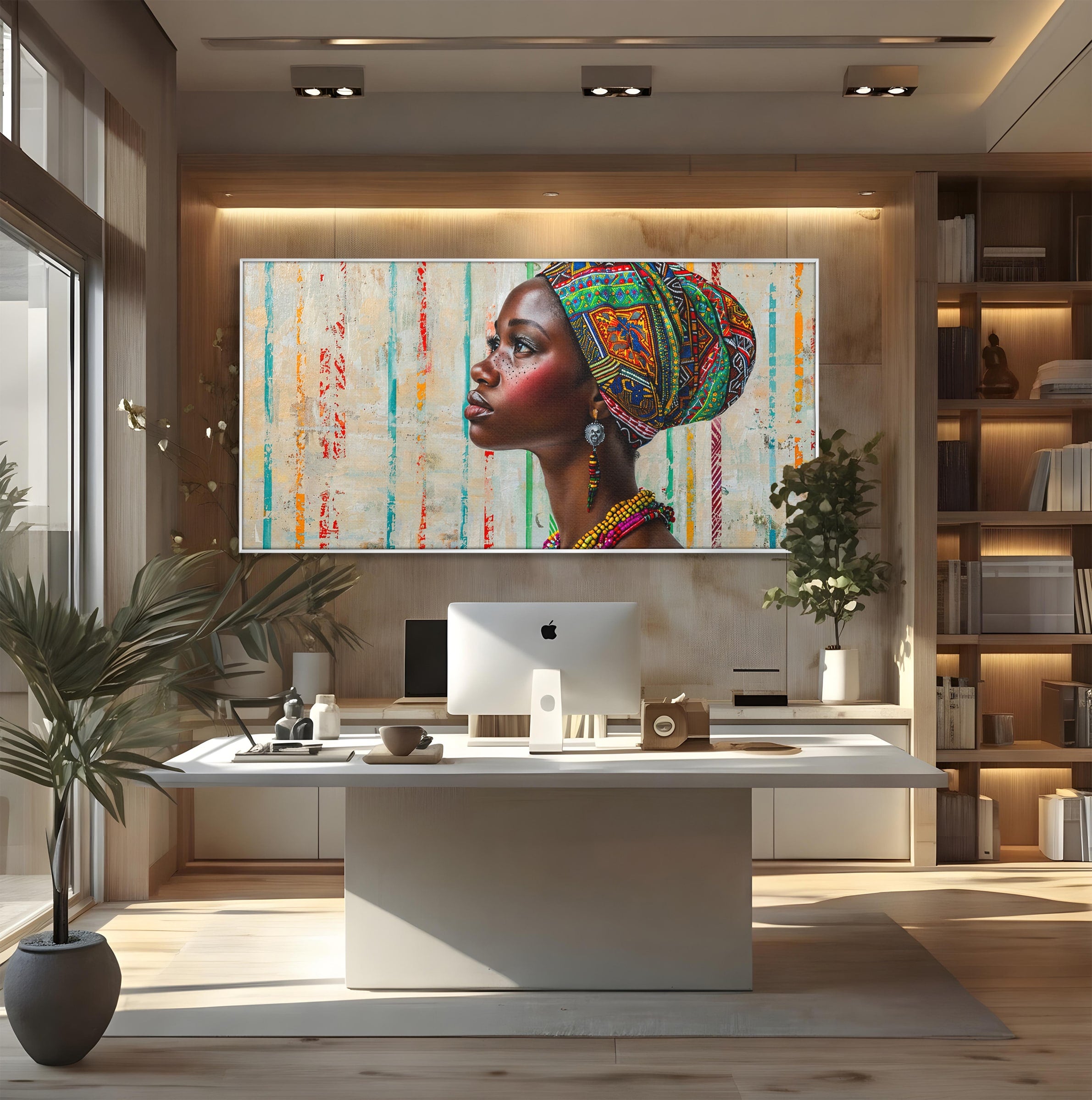 Tablou Canvas Premium LuxCanva® GV1055, Eleganta si Cultura, Portret, Femeie, Turban, Cultura, Arta, Living, Culori Vibrante