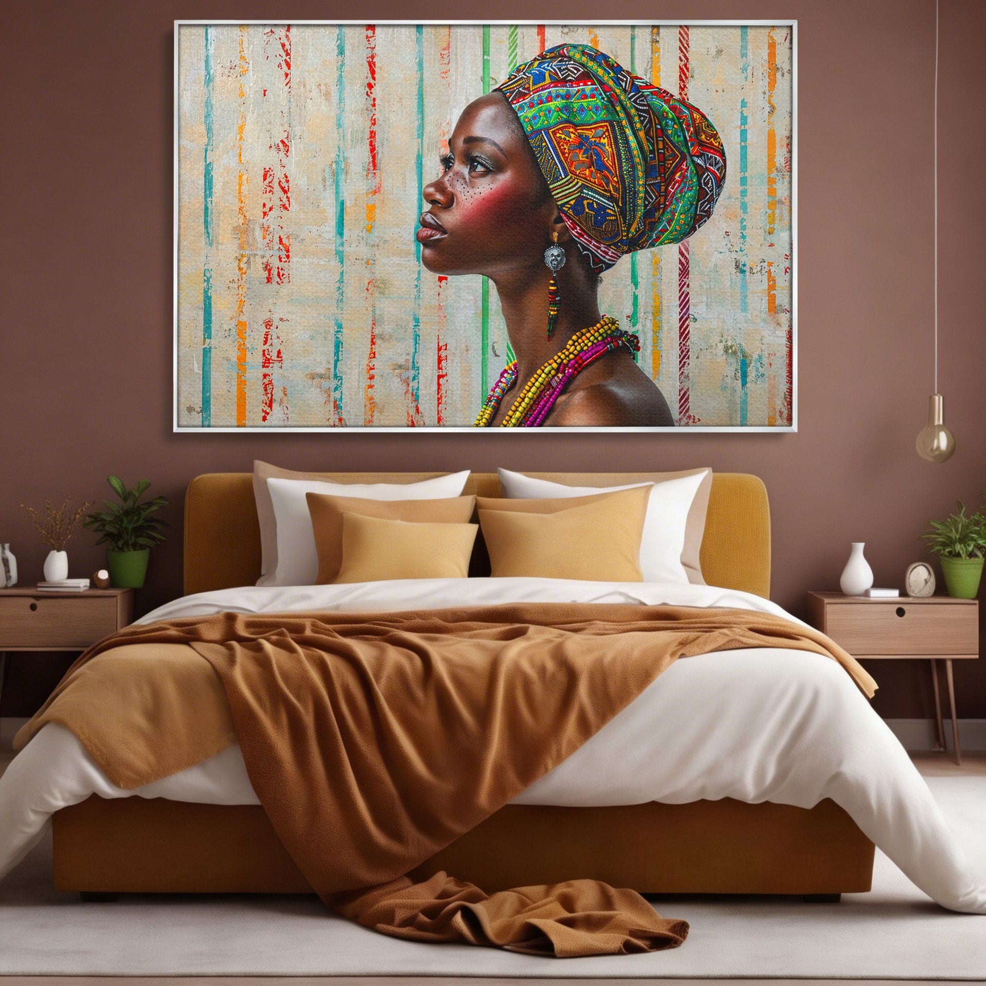 Tablou Canvas Premium LuxCanva® GV1055, Eleganta si Cultura, Portret, Femeie, Turban, Cultura, Arta, Living, Culori Vibrante