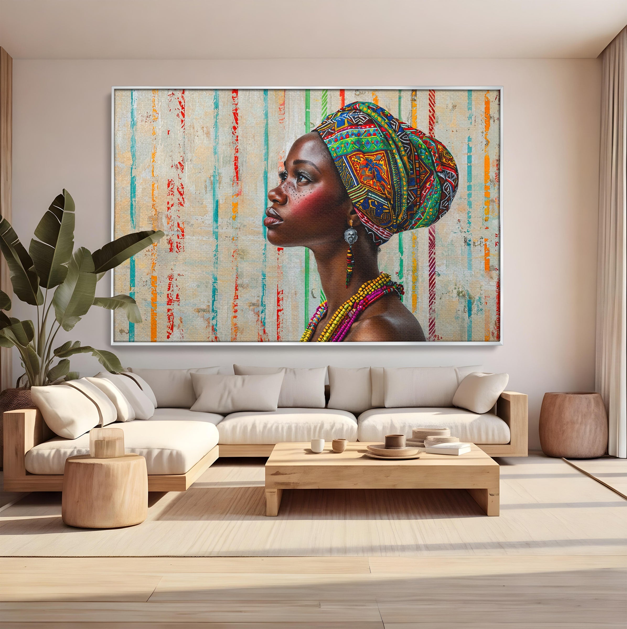 Tablou Canvas Premium LuxCanva® GV1055, Eleganta si Cultura, Portret, Femeie, Turban, Cultura, Arta, Living, Culori Vibrante