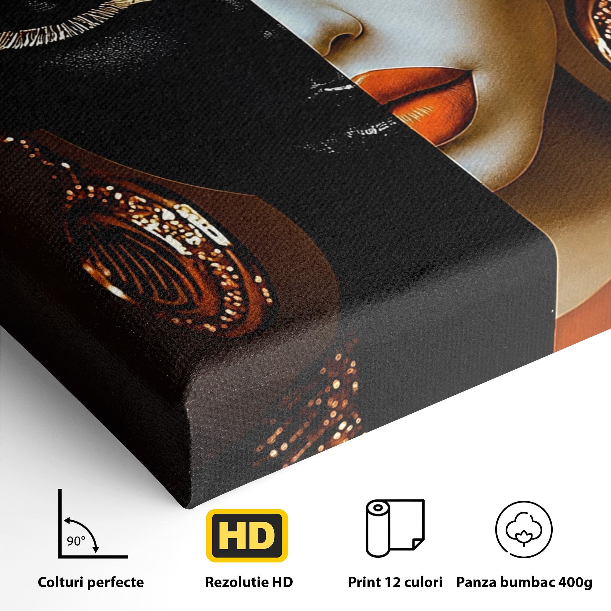 Tablou Canvas Premium LuxCanva® GV1056, Lumini si Umbre, Portret, Feminitate, Abstract, Contrast, Dormitor, Culori Vibrante