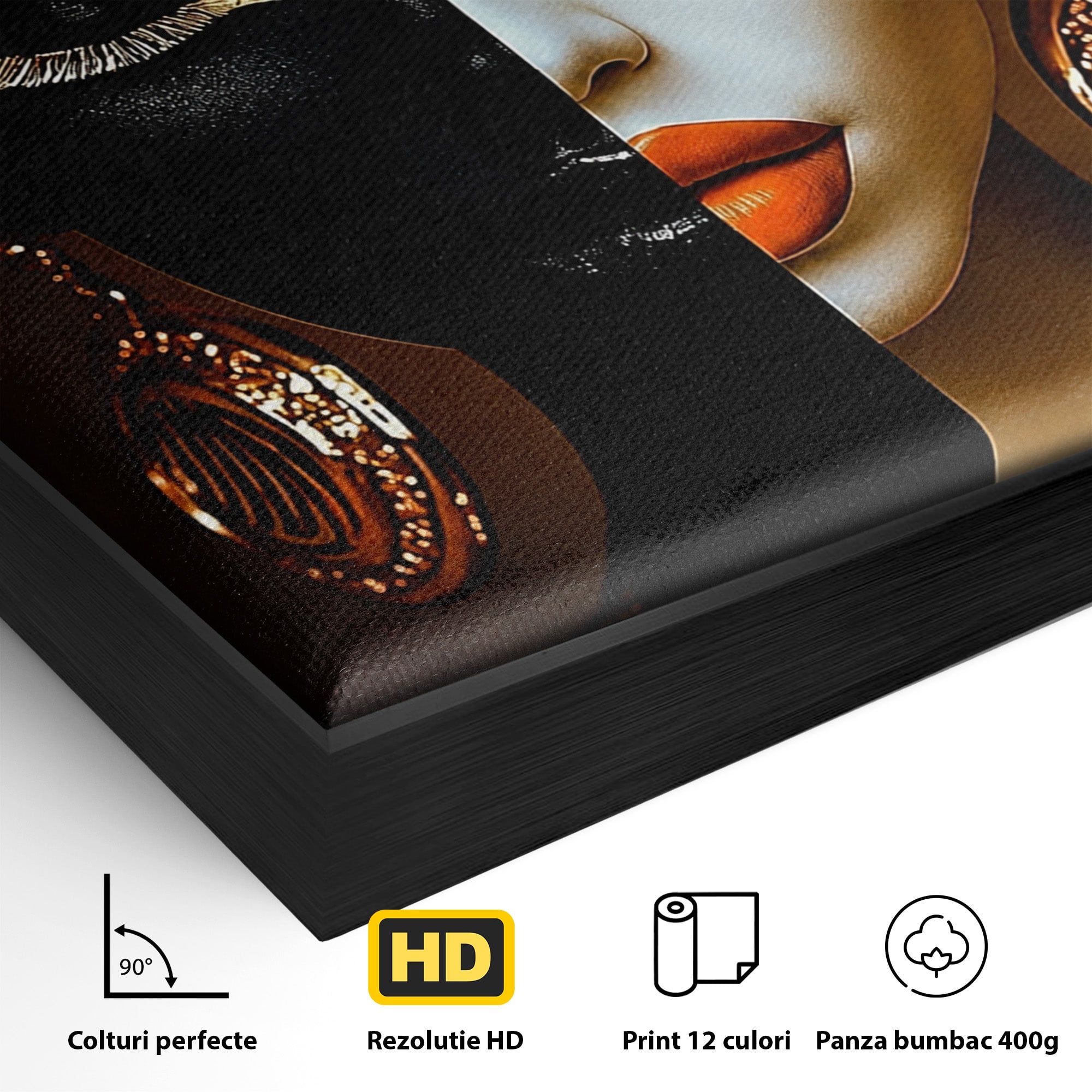 Tablou Canvas Premium LuxCanva® GV1056, Lumini si Umbre, Portret, Feminitate, Abstract, Contrast, Dormitor, Culori Vibrante