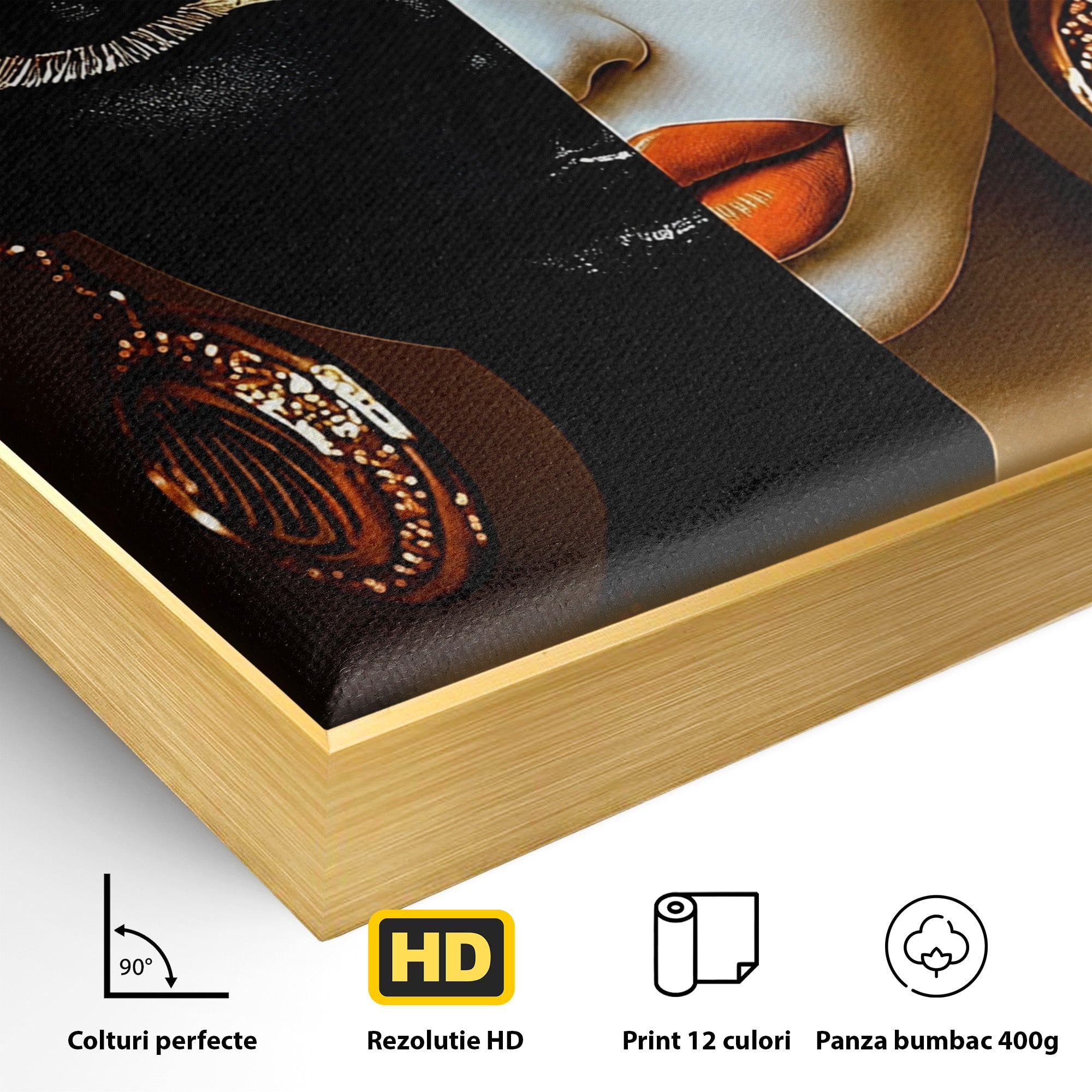 Tablou Canvas Premium LuxCanva® GV1056, Lumini si Umbre, Portret, Feminitate, Abstract, Contrast, Dormitor, Culori Vibrante
