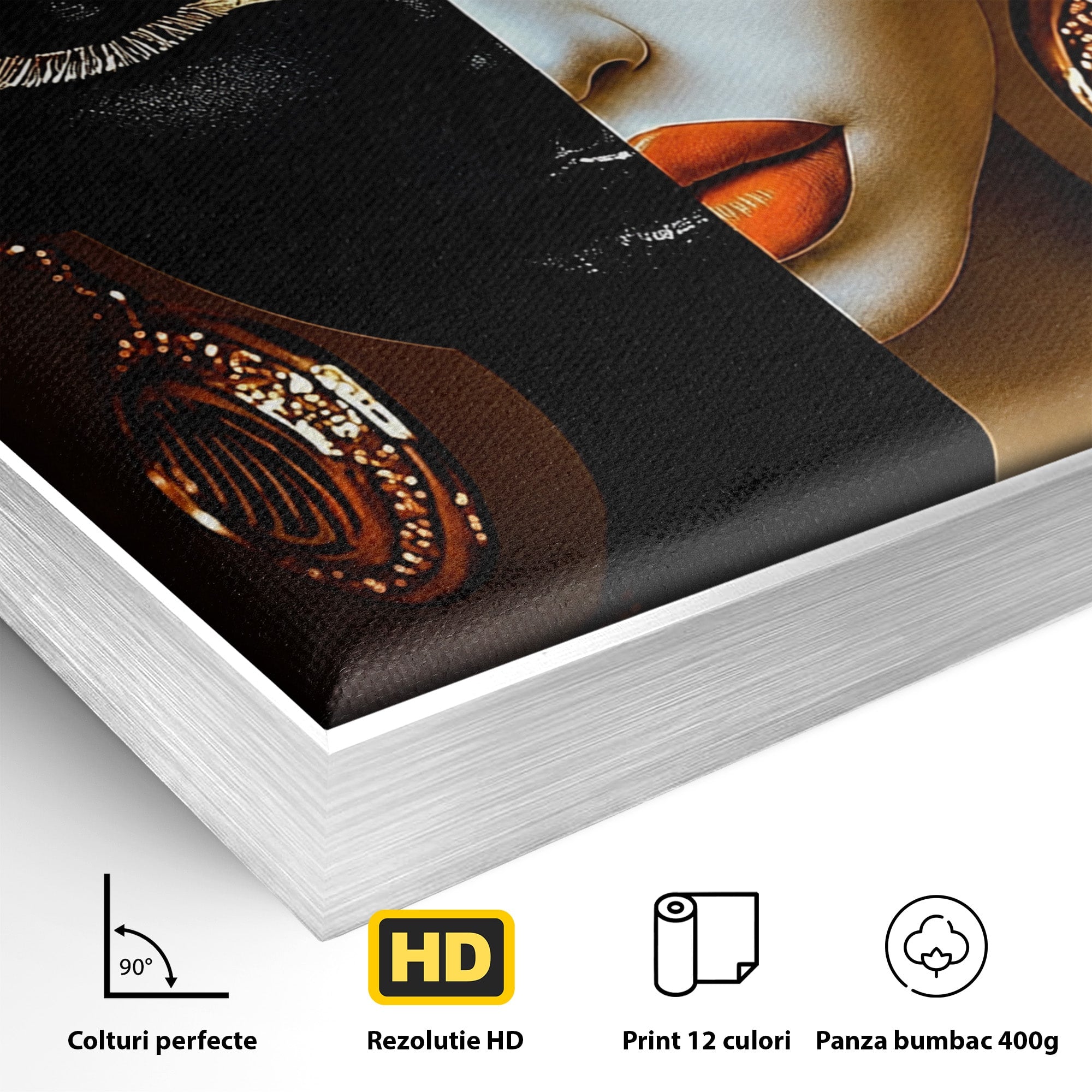 Tablou Canvas Premium LuxCanva® GV1056, Lumini si Umbre, Portret, Feminitate, Abstract, Contrast, Dormitor, Culori Vibrante