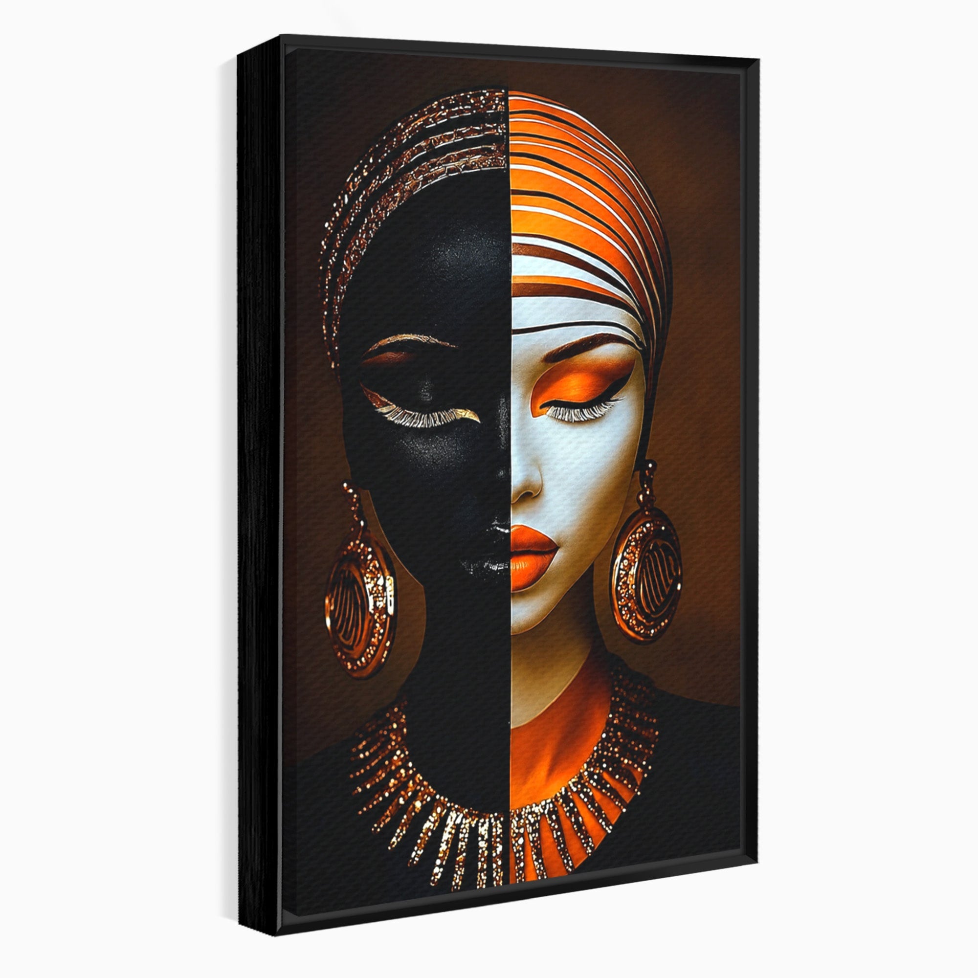 Tablou Canvas Premium LuxCanva® GV1056, Lumini si Umbre, Portret, Feminitate, Abstract, Contrast, Dormitor, Culori Vibrante