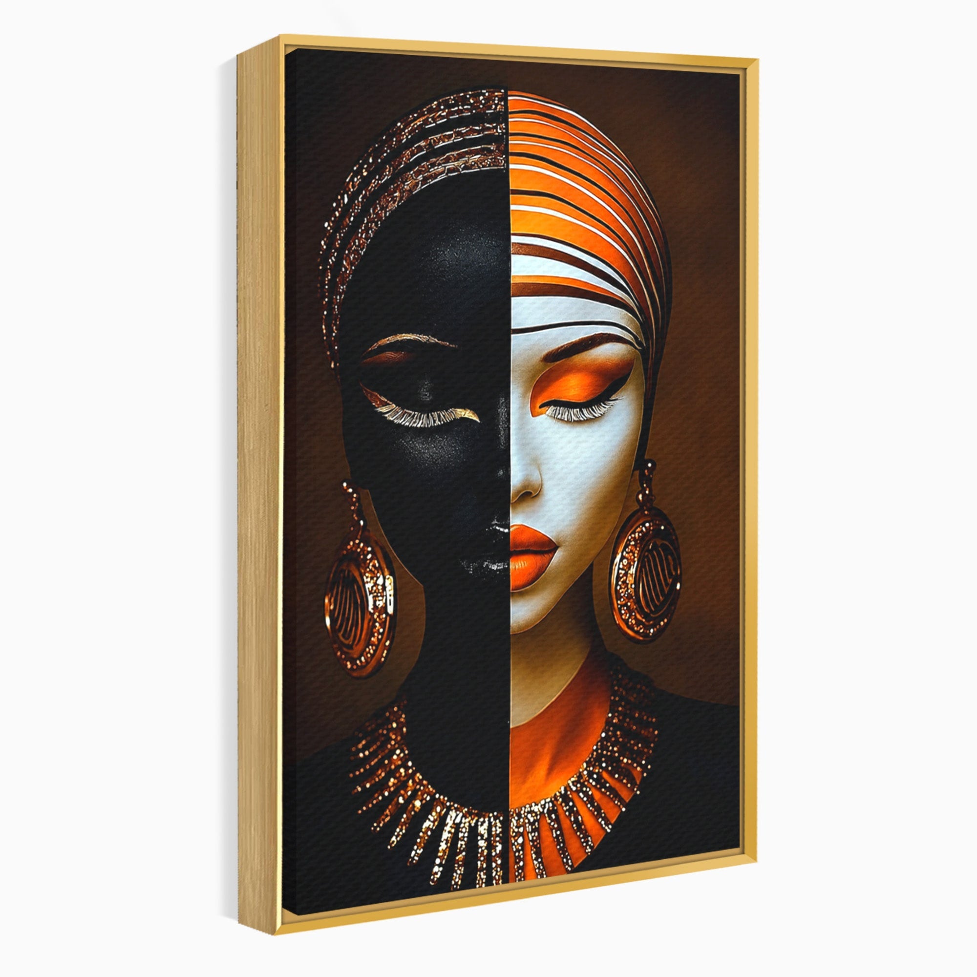 Tablou Canvas Premium LuxCanva® GV1056, Lumini si Umbre, Portret, Feminitate, Abstract, Contrast, Dormitor, Culori Vibrante