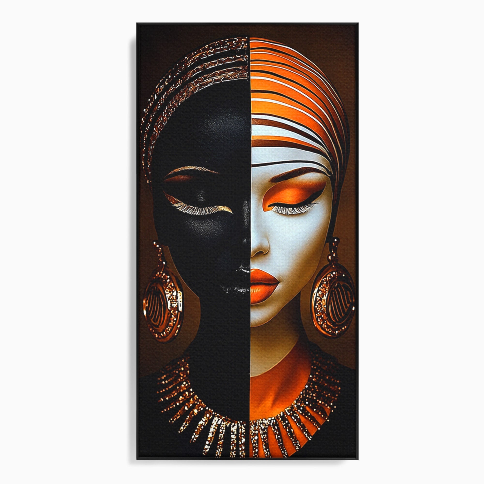 Tablou Canvas Premium LuxCanva® GV1056, Lumini si Umbre, Portret, Feminitate, Abstract, Contrast, Dormitor, Culori Vibrante