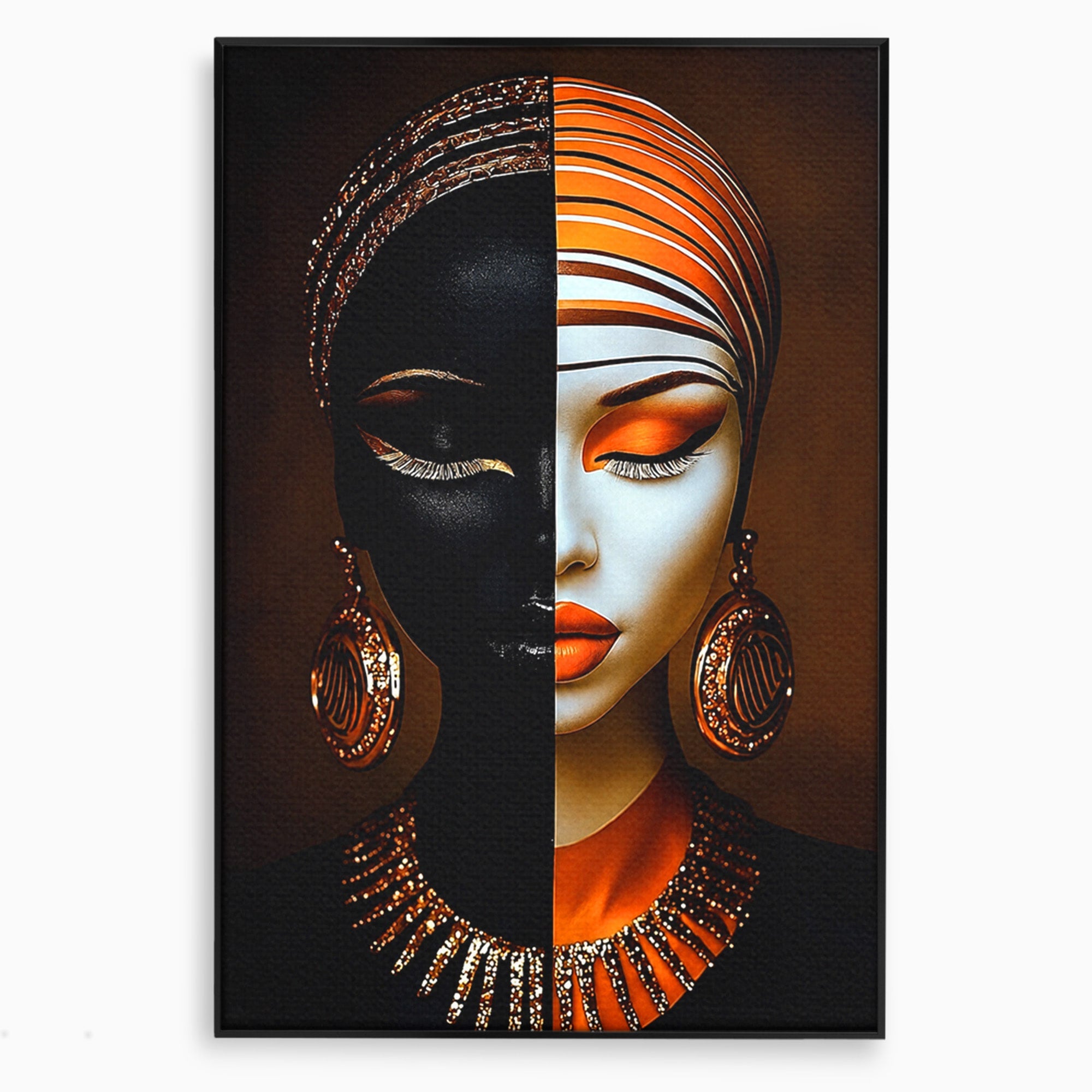 Tablou Canvas Premium LuxCanva® GV1056, Lumini si Umbre, Portret, Feminitate, Abstract, Contrast, Dormitor, Culori Vibrante