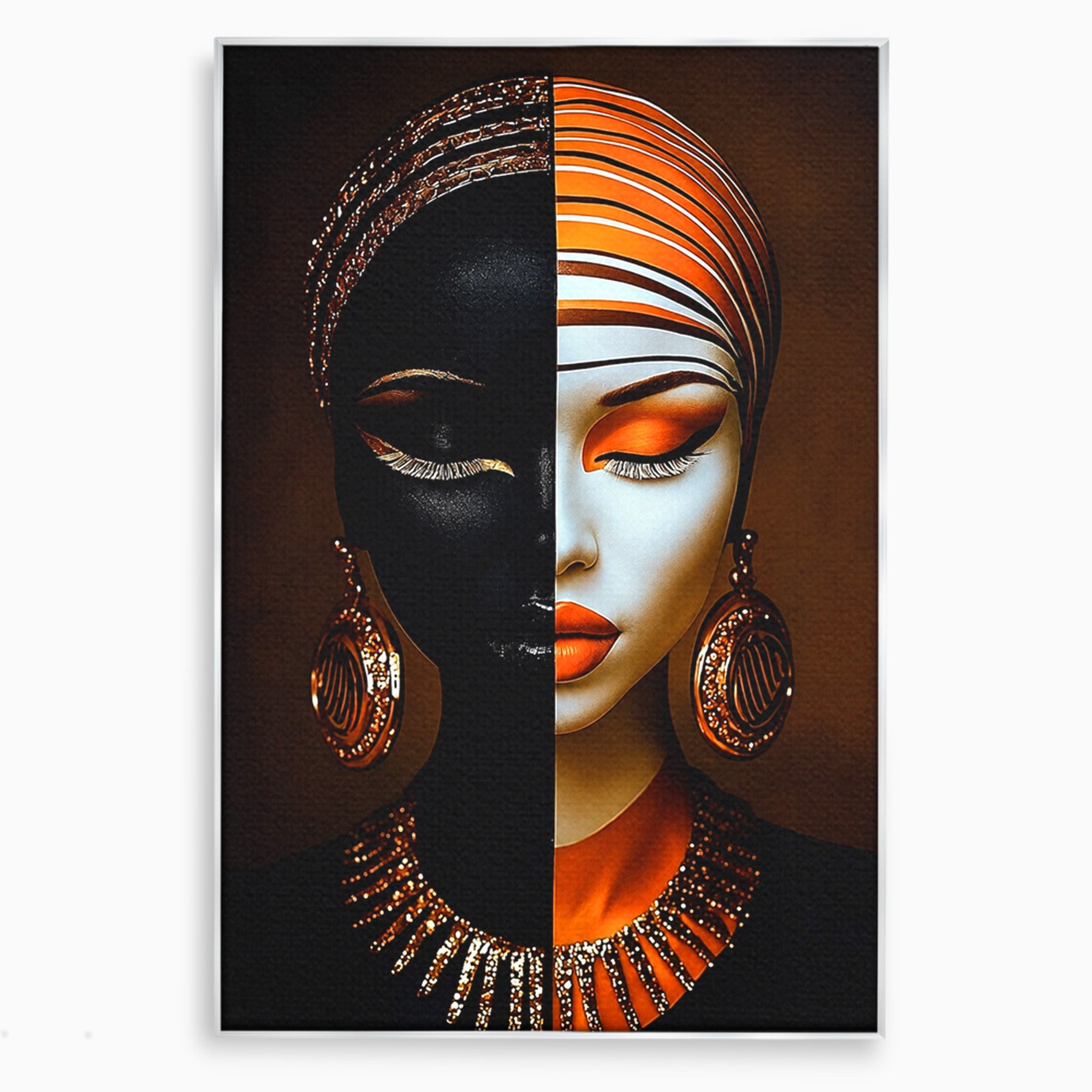 Tablou Canvas Premium LuxCanva® GV1056, Lumini si Umbre, Portret, Feminitate, Abstract, Contrast, Dormitor, Culori Vibrante