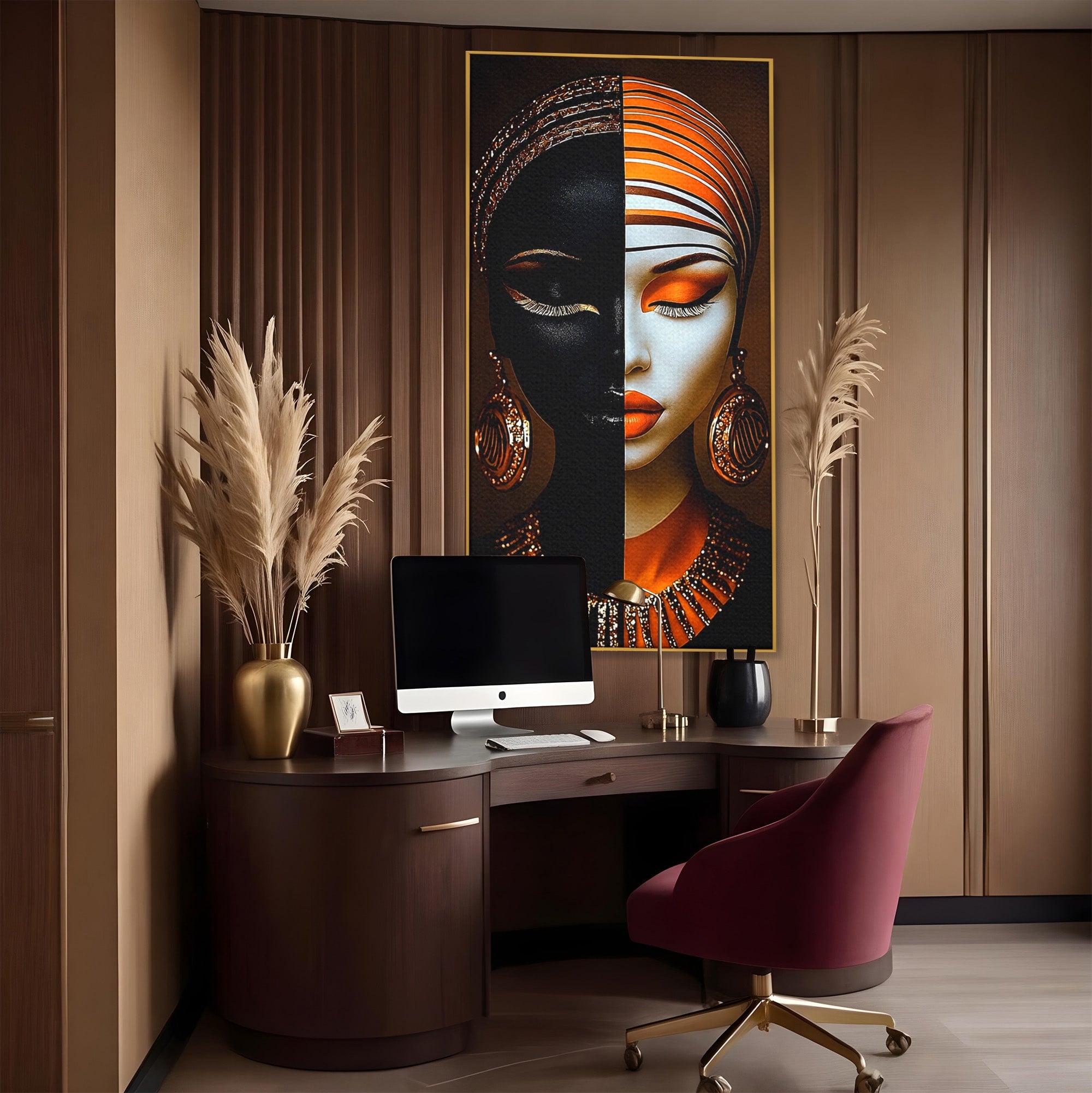 Tablou Canvas Premium LuxCanva® GV1056, Lumini si Umbre, Portret, Feminitate, Abstract, Contrast, Dormitor, Culori Vibrante