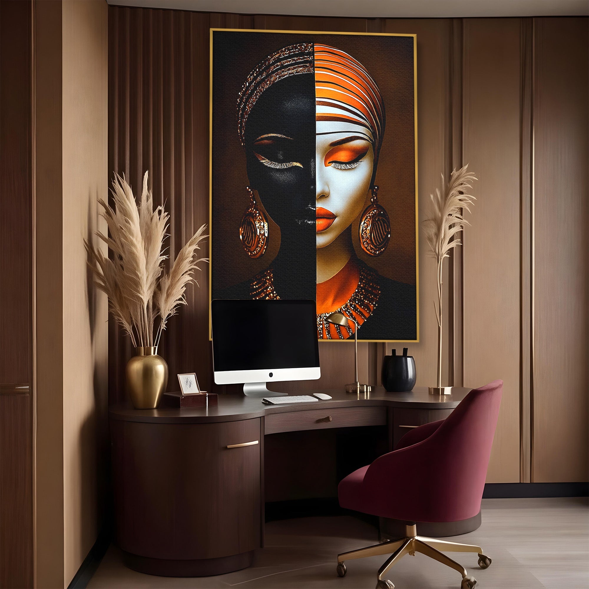 Tablou Canvas Premium LuxCanva® GV1056, Lumini si Umbre, Portret, Feminitate, Abstract, Contrast, Dormitor, Culori Vibrante