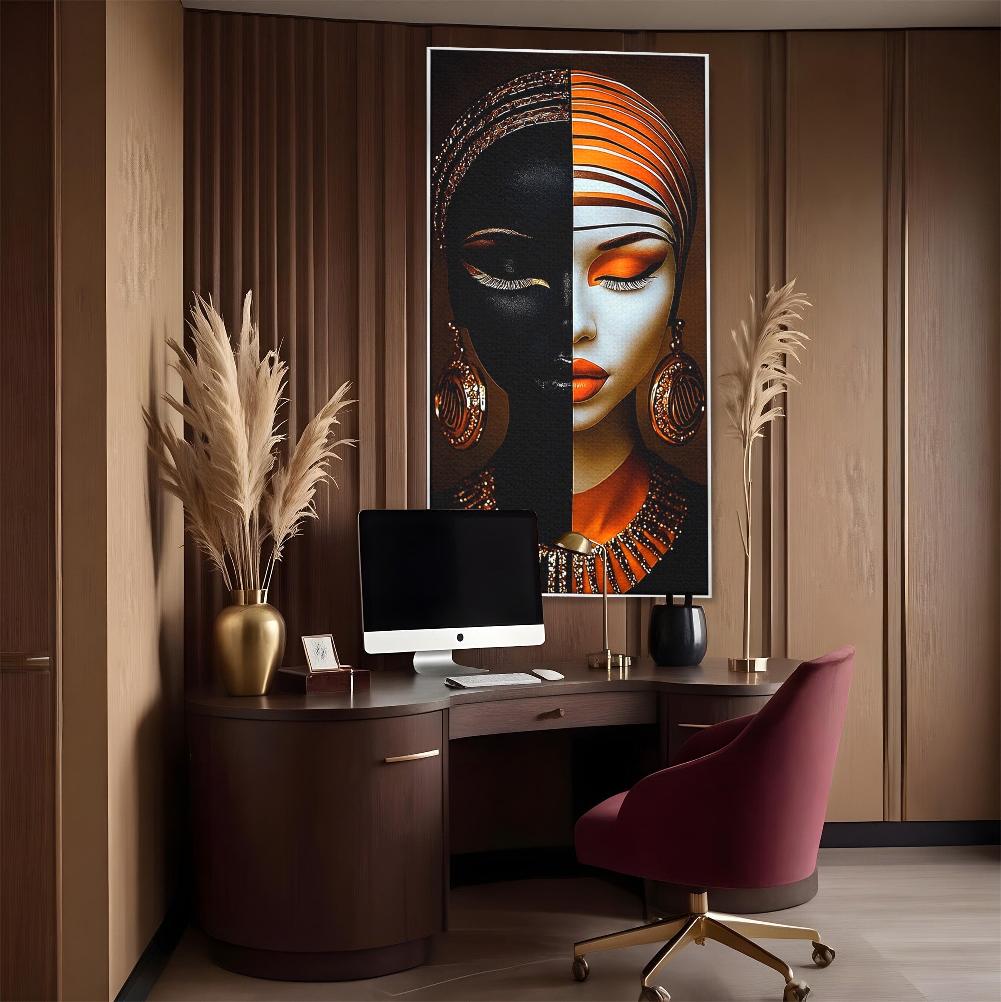 Tablou Canvas Premium LuxCanva® GV1056, Lumini si Umbre, Portret, Feminitate, Abstract, Contrast, Dormitor, Culori Vibrante