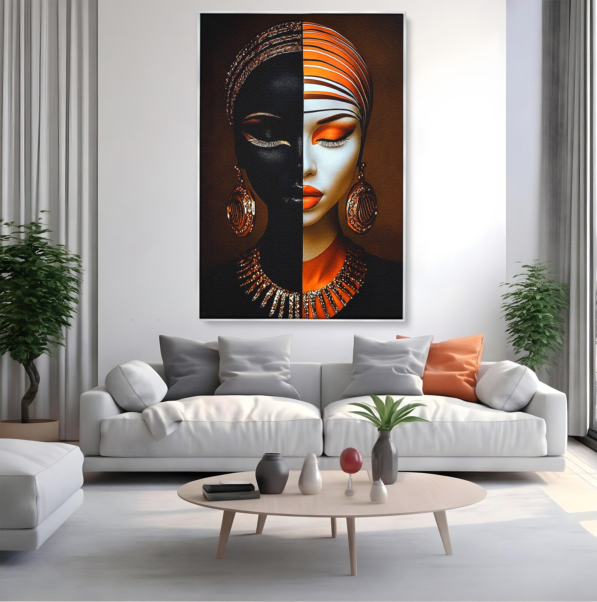 Tablou Canvas Premium LuxCanva® GV1056, Lumini si Umbre, Portret, Feminitate, Abstract, Contrast, Dormitor, Culori Vibrante