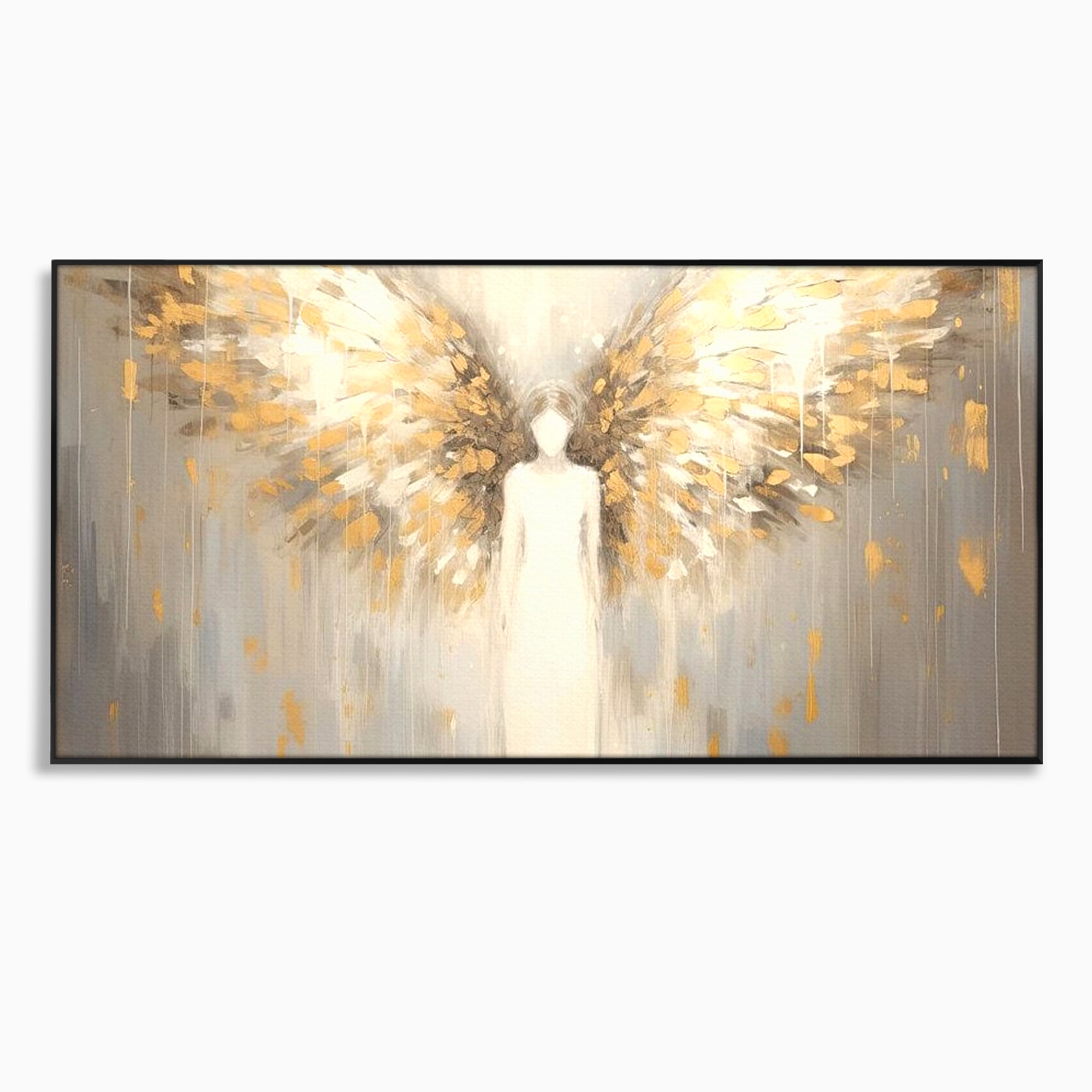 Tablou Canvas Premium LuxCanva® H1000, Aura Puritatii , Rai, Divinitate, Aurite, Aripi, Inger, Porti, Univers, Religie, Crestinism, Living, Dormitor, Birou