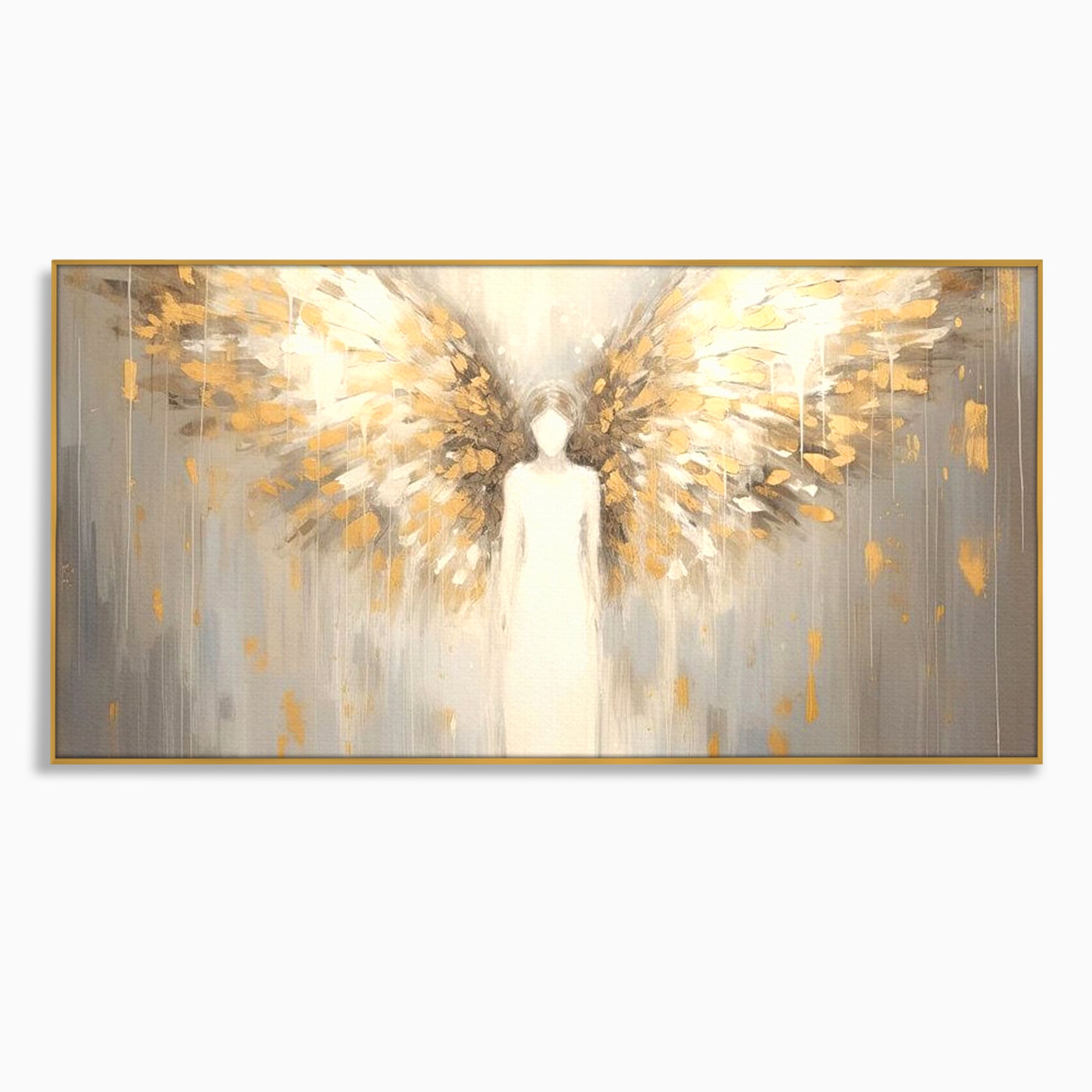 Tablou Canvas Premium LuxCanva® H1000, Aura Puritatii , Rai, Divinitate, Aurite, Aripi, Inger, Porti, Univers, Religie, Crestinism, Living, Dormitor, Birou