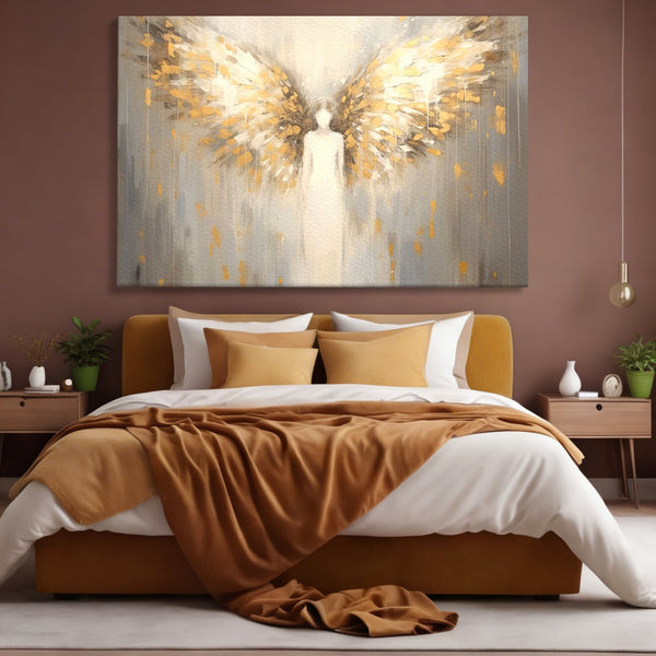 Tablou Canvas Premium LuxCanva® H1000, Aura Puritatii , Rai, Divinitate, Aurite, Aripi, Inger, Porti, Univers, Religie, Crestinism, Living, Dormitor, Birou