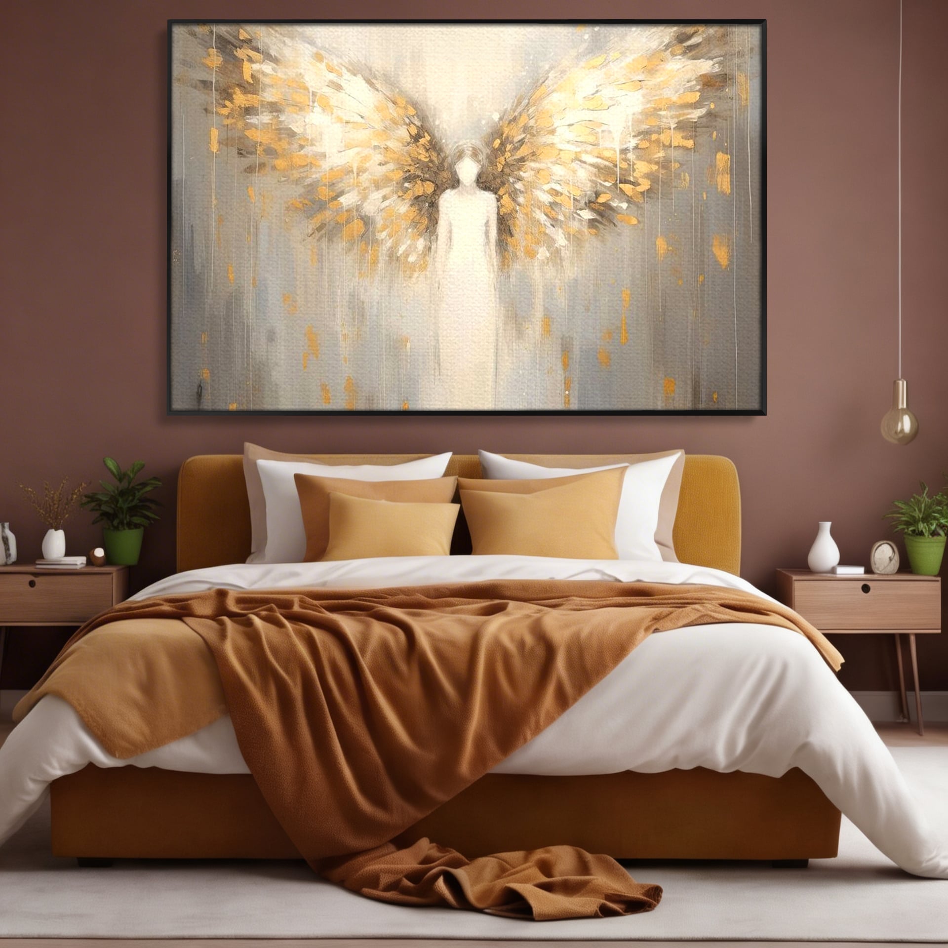 Tablou Canvas Premium LuxCanva® H1000, Aura Puritatii , Rai, Divinitate, Aurite, Aripi, Inger, Porti, Univers, Religie, Crestinism, Living, Dormitor, Birou