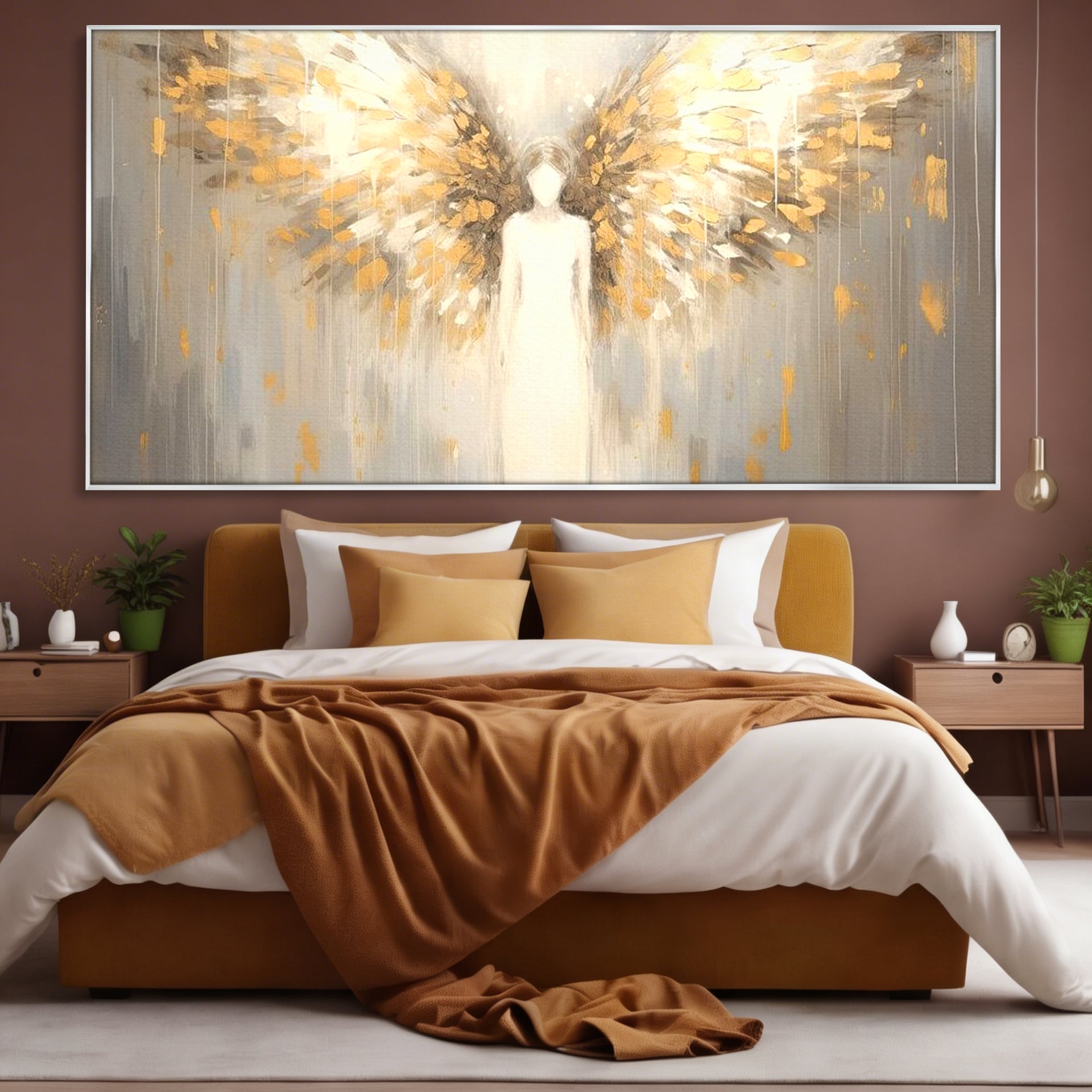 Tablou Canvas Premium LuxCanva® H1000, Aura Puritatii , Rai, Divinitate, Aurite, Aripi, Inger, Porti, Univers, Religie, Crestinism, Living, Dormitor, Birou