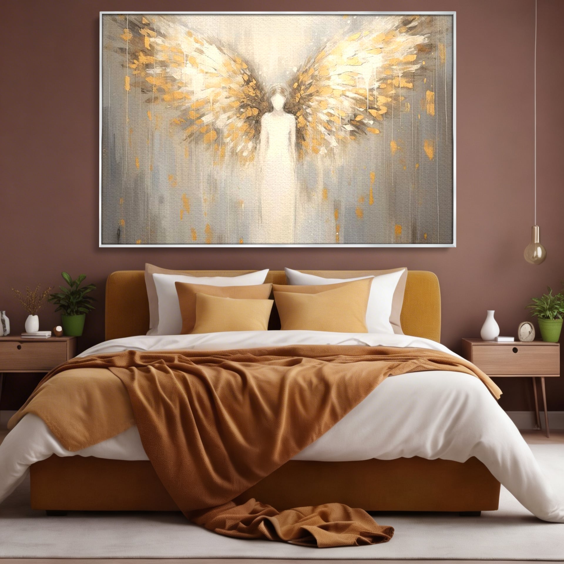 Tablou Canvas Premium LuxCanva® H1000, Aura Puritatii , Rai, Divinitate, Aurite, Aripi, Inger, Porti, Univers, Religie, Crestinism, Living, Dormitor, Birou