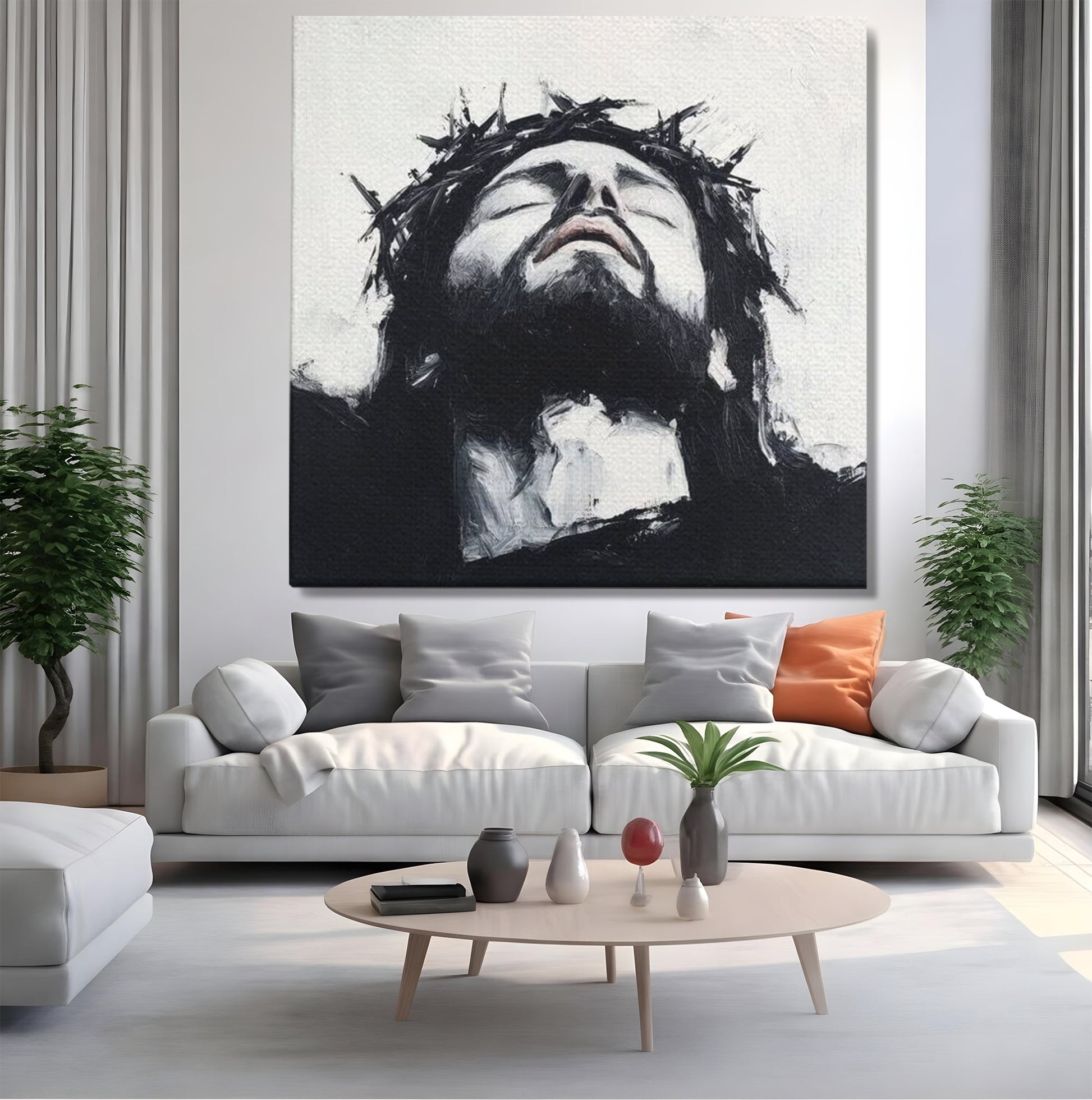 Tablou Canvas Premium LuxCanva® H1003, Durere si Mantuire , Divin, Durere, Coroana, Speranta, Iubire, Spritualitate, Spini, Living, Dormitor