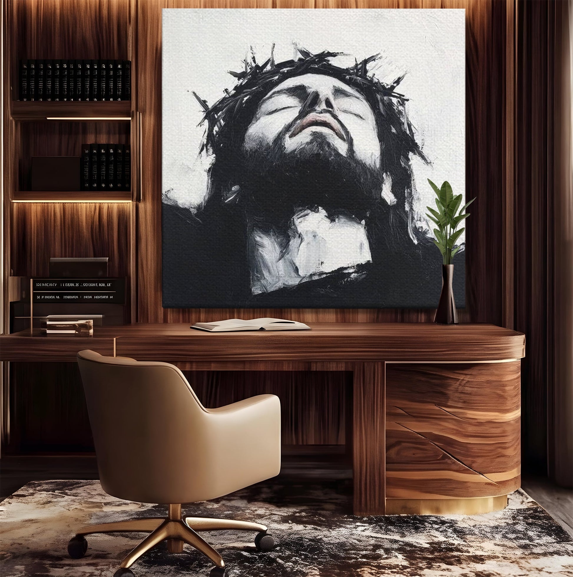 Tablou Canvas Premium LuxCanva® H1003, Durere si Mantuire , Divin, Durere, Coroana, Speranta, Iubire, Spritualitate, Spini, Living, Dormitor