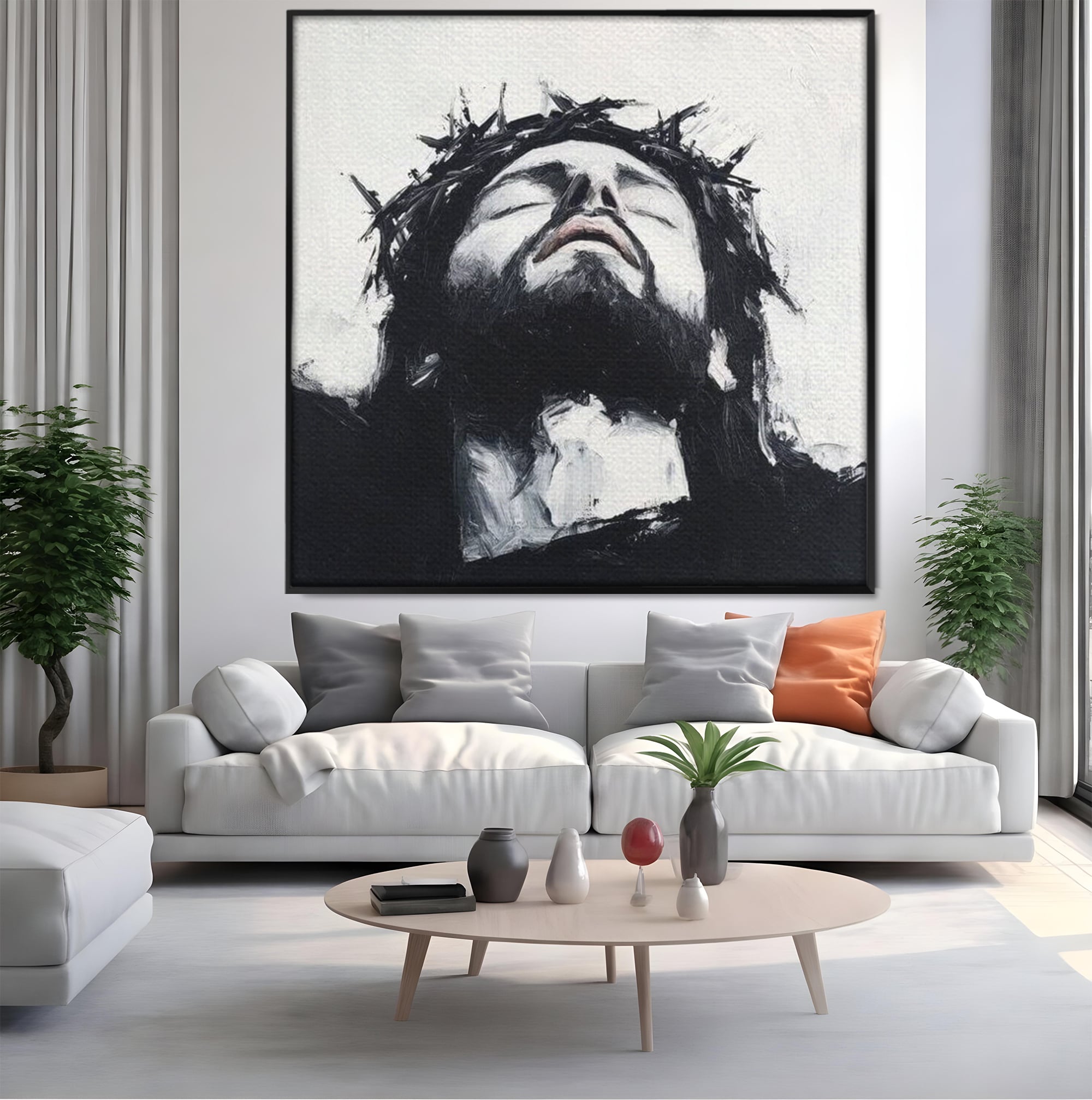 Tablou Canvas Premium LuxCanva® H1003, Durere si Mantuire , Divin, Durere, Coroana, Speranta, Iubire, Spritualitate, Spini, Living, Dormitor