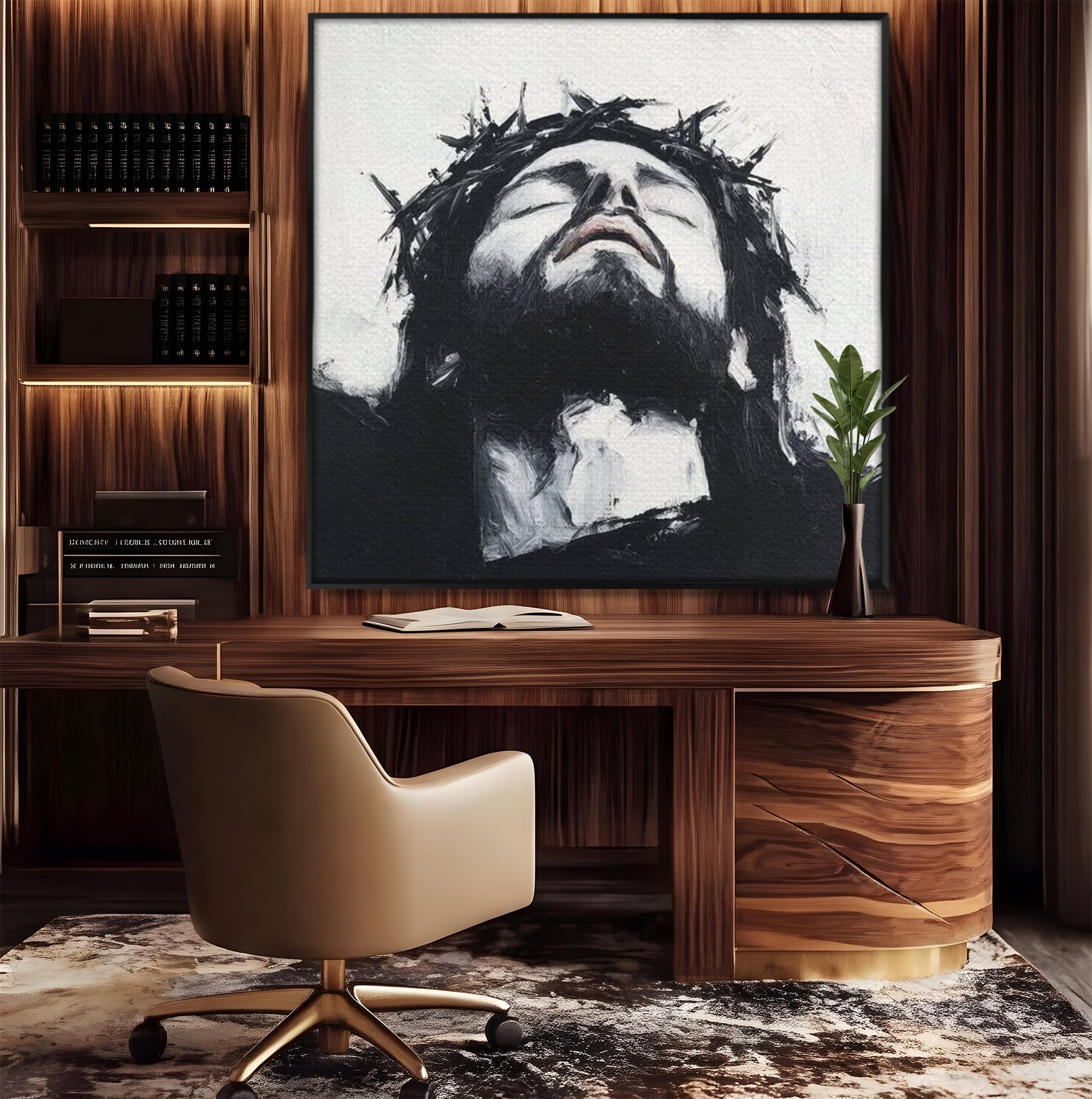 Tablou Canvas Premium LuxCanva® H1003, Durere si Mantuire , Divin, Durere, Coroana, Speranta, Iubire, Spritualitate, Spini, Living, Dormitor