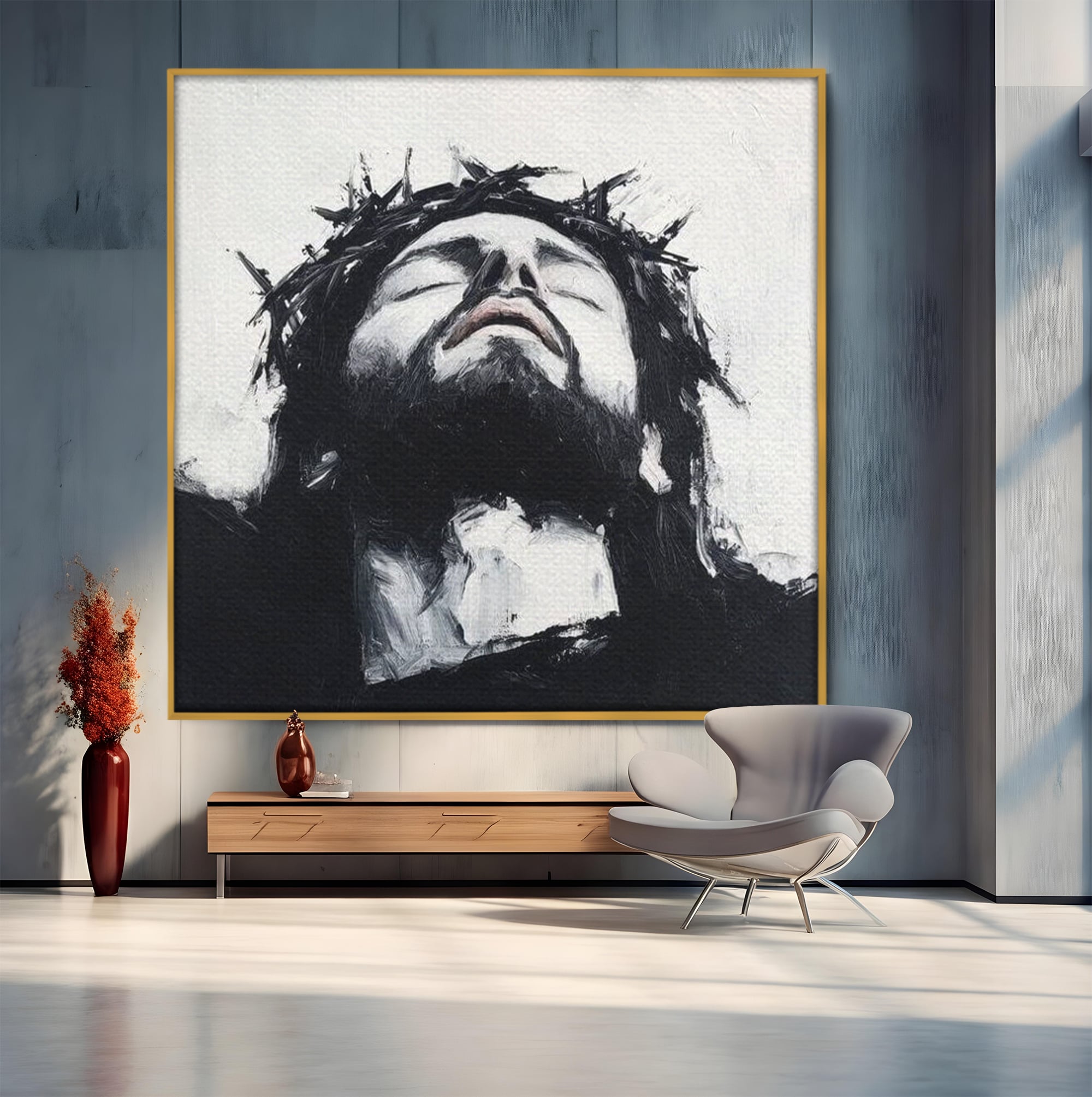 Tablou Canvas Premium LuxCanva® H1003, Durere si Mantuire , Divin, Durere, Coroana, Speranta, Iubire, Spritualitate, Spini, Living, Dormitor