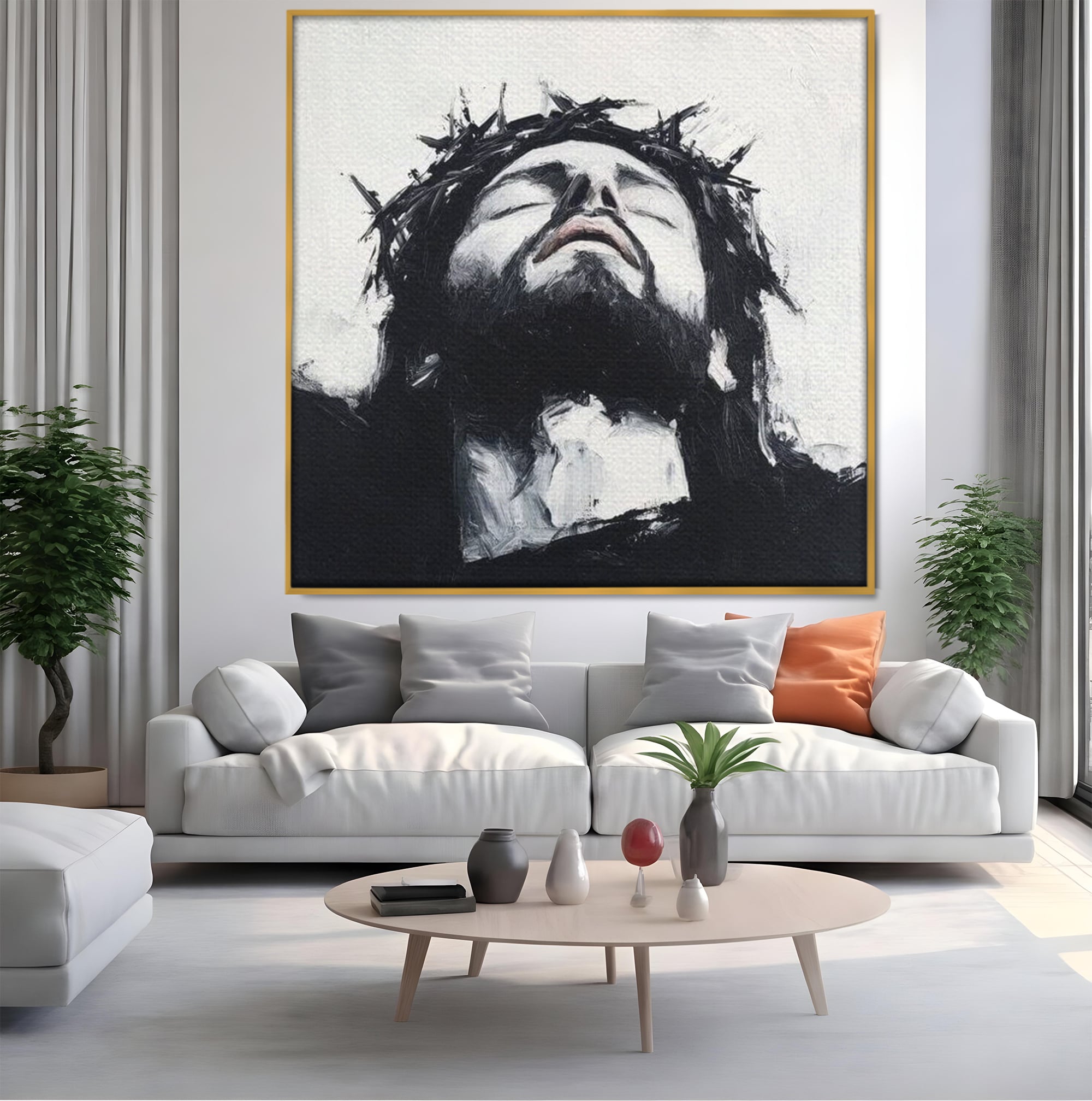Tablou Canvas Premium LuxCanva® H1003, Durere si Mantuire , Divin, Durere, Coroana, Speranta, Iubire, Spritualitate, Spini, Living, Dormitor