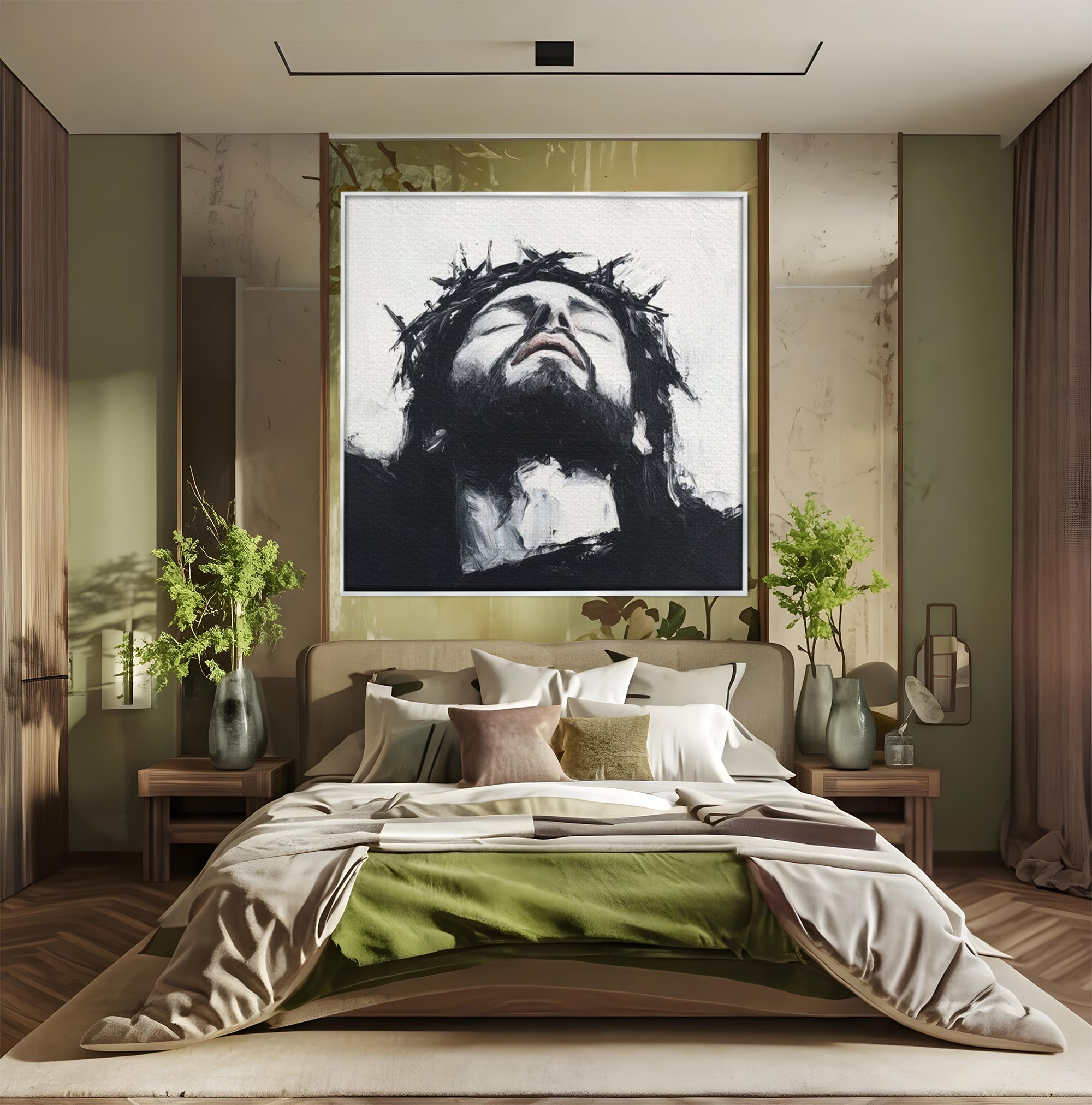 Tablou Canvas Premium LuxCanva® H1003, Durere si Mantuire , Divin, Durere, Coroana, Speranta, Iubire, Spritualitate, Spini, Living, Dormitor