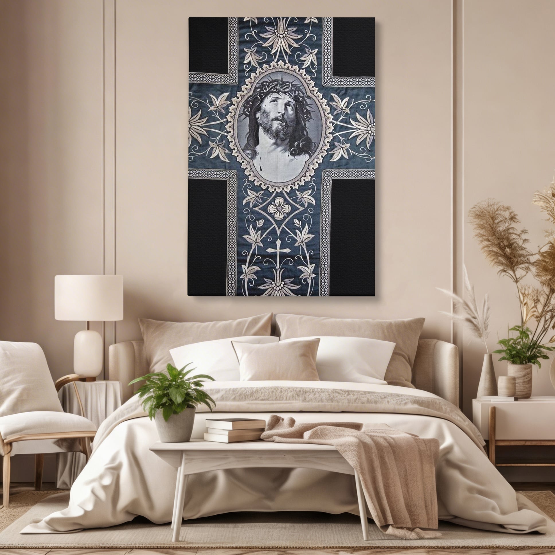 Tablou Canvas Premium LuxCanva® H1004, Chipul Mantuitorului , Divin, Reflectie, Biserica, Crestinism, Jertfa, Mantuire, Simbol, Living, Dormitor