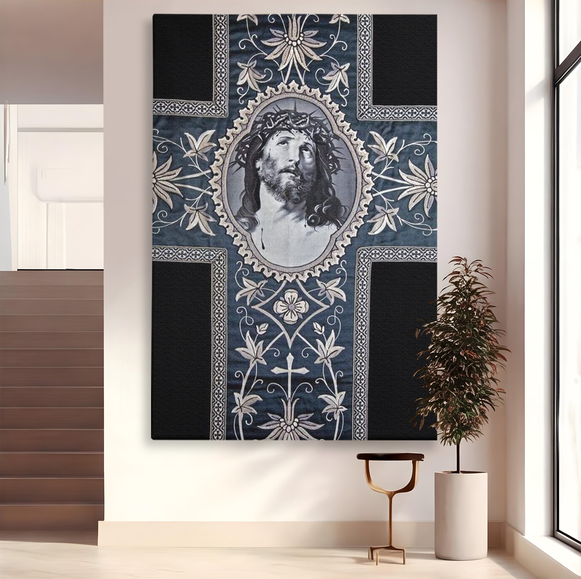 Tablou Canvas Premium LuxCanva® H1004, Chipul Mantuitorului , Divin, Reflectie, Biserica, Crestinism, Jertfa, Mantuire, Simbol, Living, Dormitor
