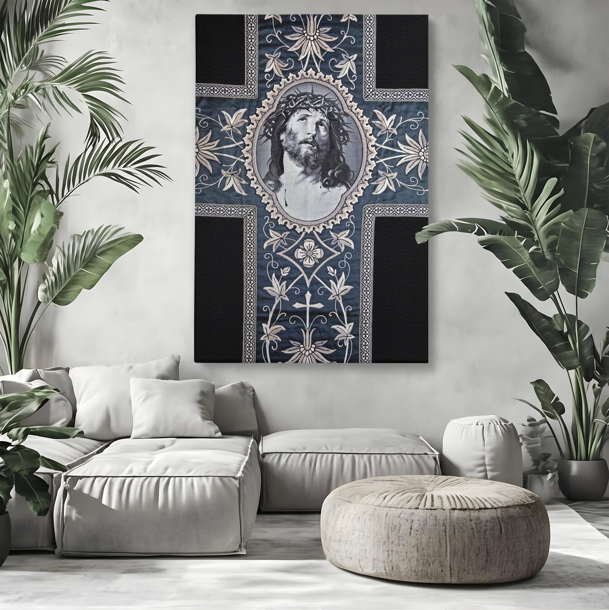 Tablou Canvas Premium LuxCanva® H1004, Chipul Mantuitorului , Divin, Reflectie, Biserica, Crestinism, Jertfa, Mantuire, Simbol, Living, Dormitor