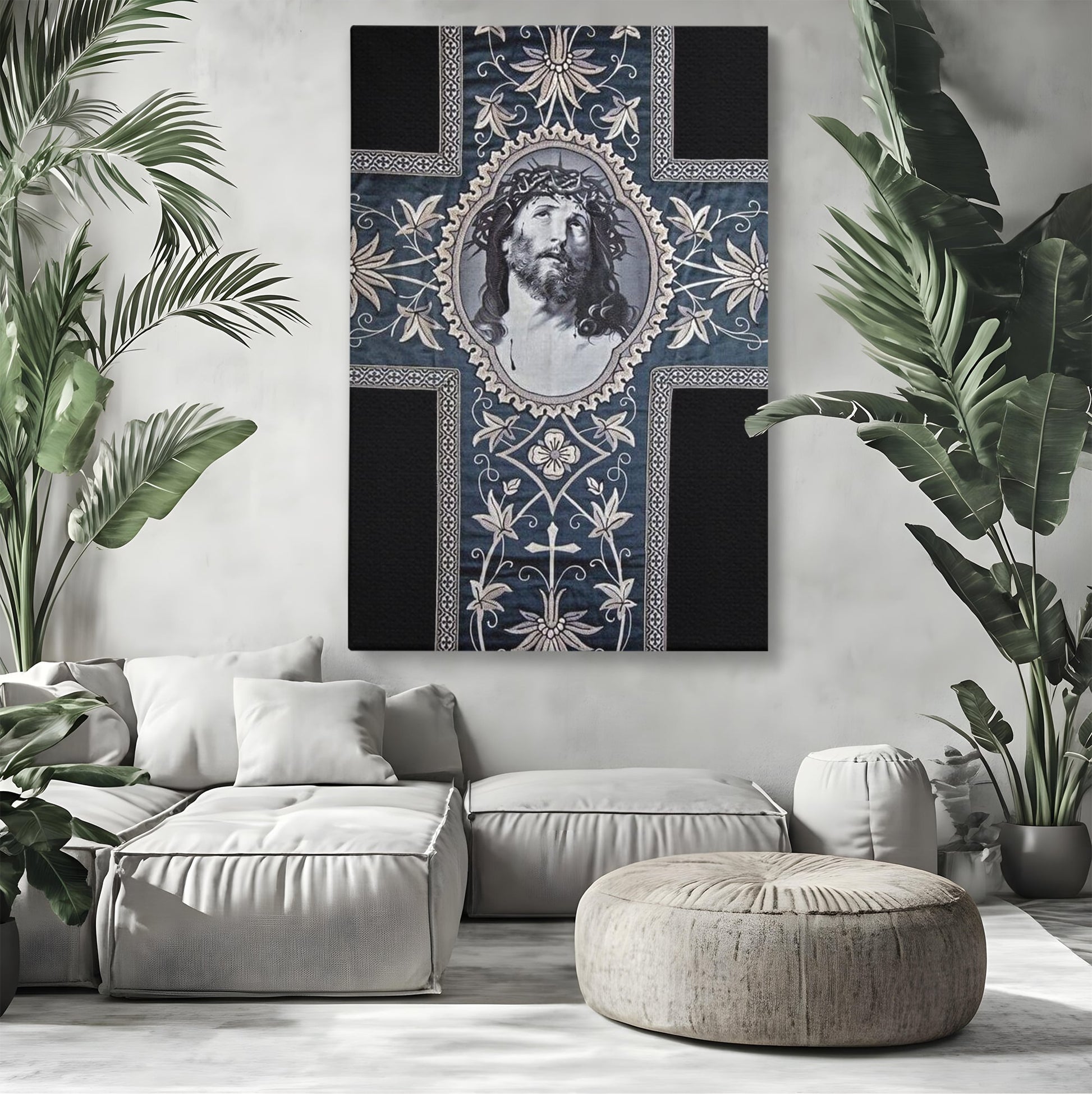 Tablou Canvas Premium LuxCanva® H1004, Chipul Mantuitorului , Divin, Reflectie, Biserica, Crestinism, Jertfa, Mantuire, Simbol, Living, Dormitor