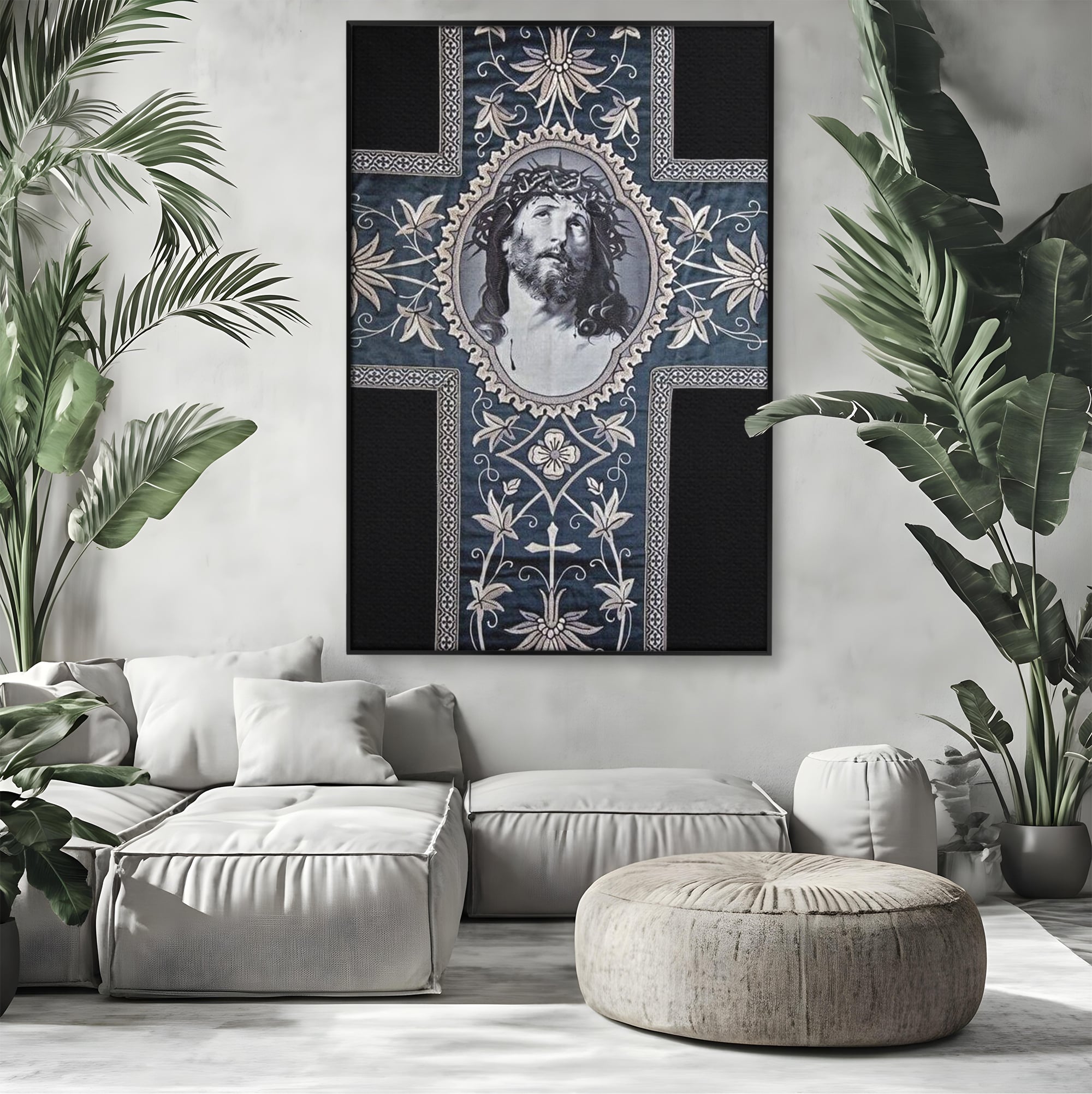 Tablou Canvas Premium LuxCanva® H1004, Chipul Mantuitorului , Divin, Reflectie, Biserica, Crestinism, Jertfa, Mantuire, Simbol, Living, Dormitor