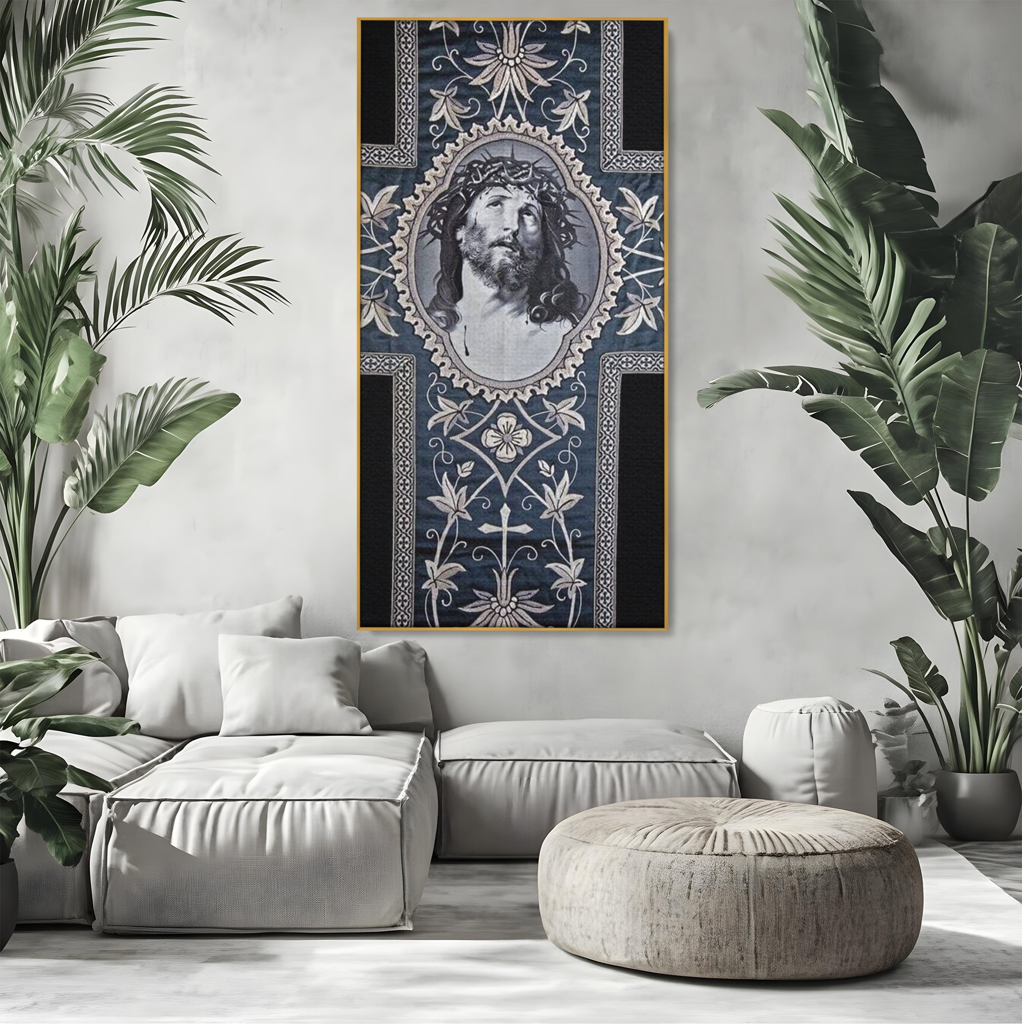 Tablou Canvas Premium LuxCanva® H1004, Chipul Mantuitorului , Divin, Reflectie, Biserica, Crestinism, Jertfa, Mantuire, Simbol, Living, Dormitor