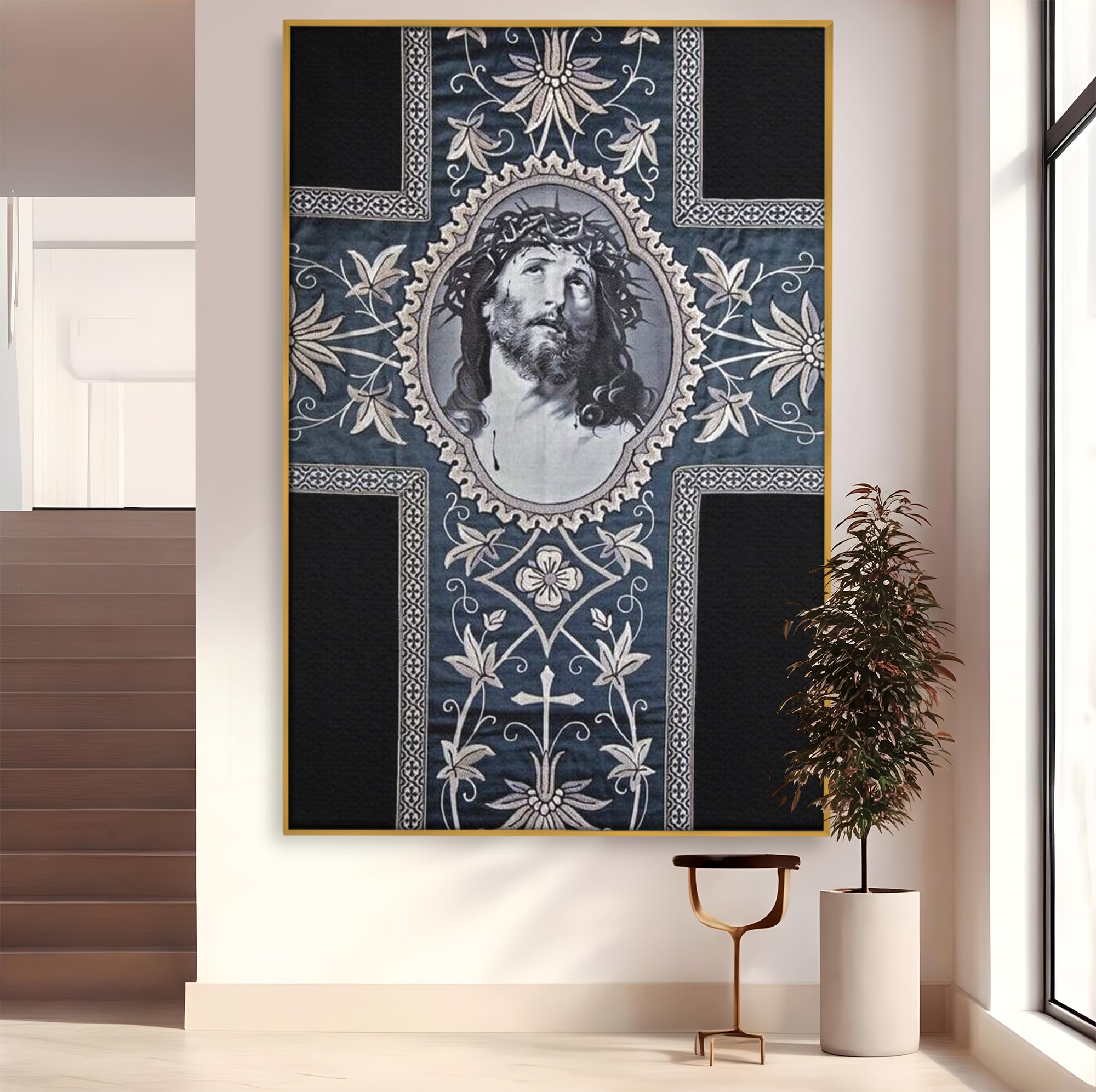 Tablou Canvas Premium LuxCanva® H1004, Chipul Mantuitorului , Divin, Reflectie, Biserica, Crestinism, Jertfa, Mantuire, Simbol, Living, Dormitor