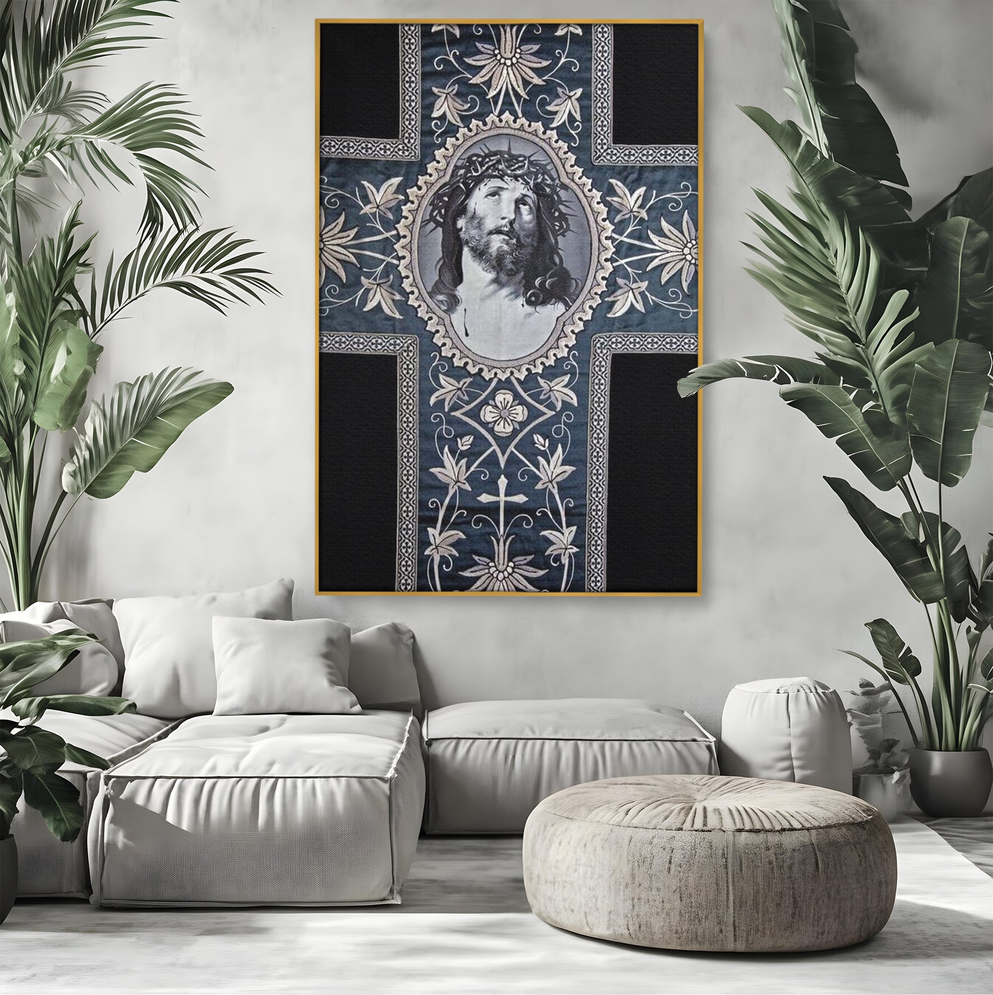 Tablou Canvas Premium LuxCanva® H1004, Chipul Mantuitorului , Divin, Reflectie, Biserica, Crestinism, Jertfa, Mantuire, Simbol, Living, Dormitor